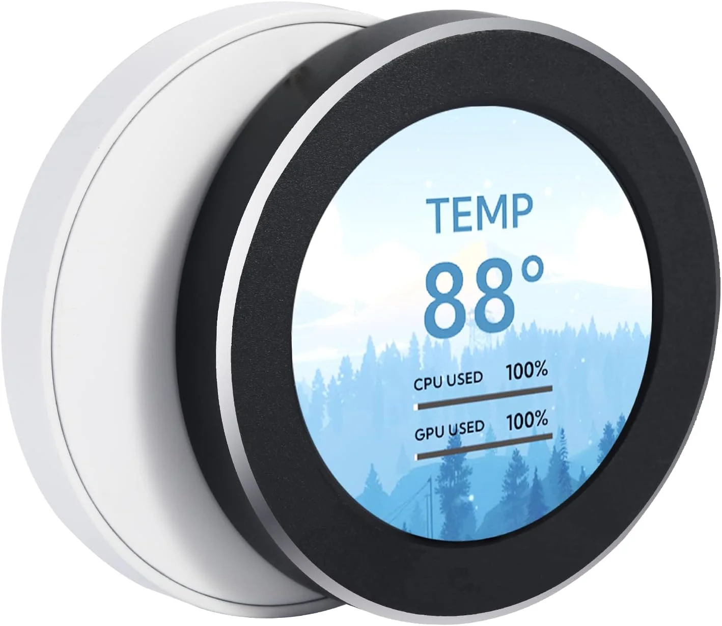 مانیتور دمای کامپیوتر WOWNOVA 2.1 اینچی AIO - نمایشگر LCD خنک کننده پردازنده - کیت ارتقاء برای سیستم های خنک کننده مایع - پنل سنسور کامپیوتر - سازگار با کیس ARGB - دسکتاپ - طول 2.91 اینچ