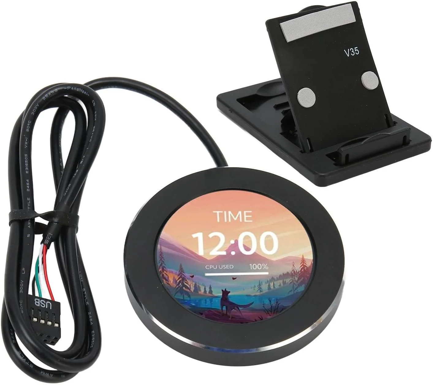 خنک کننده آبی پردازنده Zhed با نمایشگر LCD، نمایشگر دایره ای LCD با قابلیت چرخش 360 درجه و تنظیم نور، نمایشگر اطلاعات پردازنده کامپیوتر، نمایشگر دمای کامپیوتر، صفحه نمایش خنک کننده آبی با قابلیت تنظیم نور