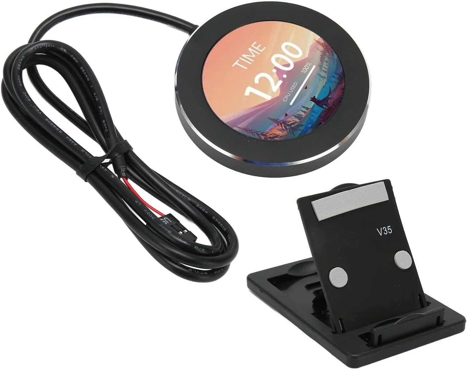 خنک کننده آبی پردازنده Zhed با نمایشگر LCD، نمایشگر دایره ای LCD با قابلیت چرخش 360 درجه و تنظیم نور، نمایشگر اطلاعات پردازنده کامپیوتر، نمایشگر دمای کامپیوتر، صفحه نمایش خنک کننده آبی با قابلیت تنظیم نور