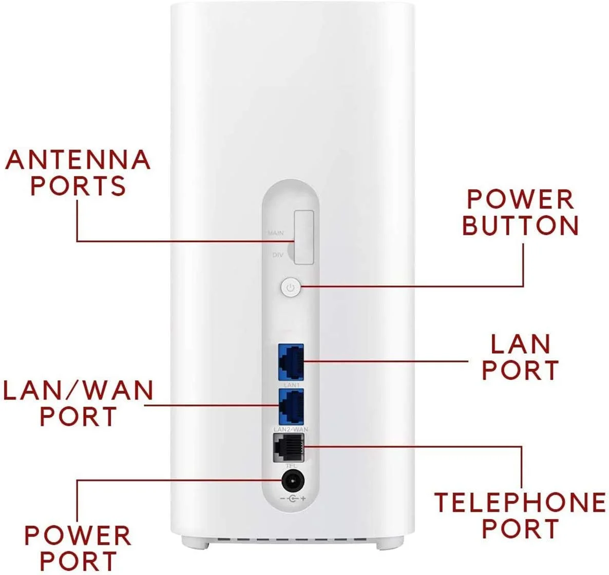 روتر وای فای موبایل هواوی B818-263, CAT19 4G/LTE, 1.6 گیگابیت بر ثانیه، آنلاک برای تمام شبکه ها (بدون لوگوی اپراتور) - سفید