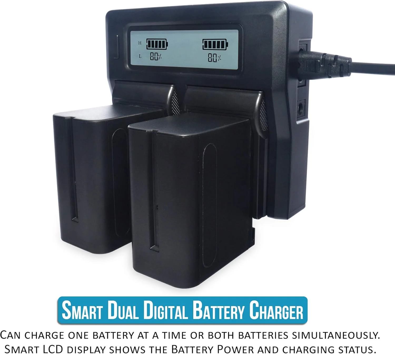 DMK پاور NP-F970/NP-F960 "2 عدد باتری 9800mAh و 1 عدد شارژر دوگانه دیجیتال DC-01", ساخته شده فقط برای چراغ های LED عکس و فیلم و مانیتور (نه برای دوربین ها و دوربین فیلمبرداری) DMK پاور NP-F970/NP-F960 "2 عدد باتری 9800mAh و 1 عدد شارژر دوگانه دیجیتال DC-01", ساخته شده فقط برای چراغ های LED عکس و فیلم و مانیتور (نه برای دوربین ها و دوربین فیلمبرداری)