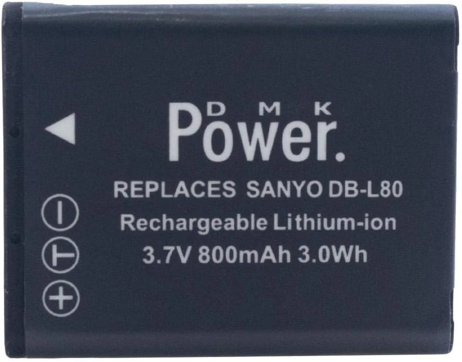 باتری DMK POWER DB-L80 سازگار با دوربین های فیلمبرداری Sanyo Xacti VPC-CA100, VPC-CA102, VPC-CG10