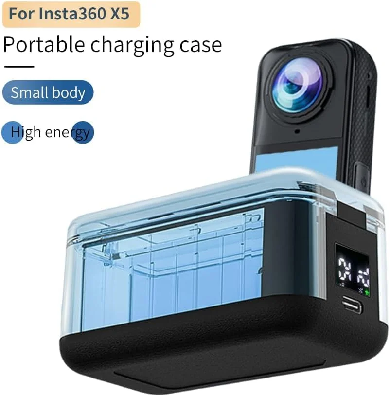 شارژر دوگانه باتری برای Insta360 X5 با نمایشگر LCD، هاب شارژ KASTWAVE با 2 اسلات، سازگار با باتری های Insta360 X5، کیف شارژ قابل حمل با محل نگهداری کارت Micro SD شارژر دوگانه باتری برای Insta360 X5 با نمایشگر LCD، هاب شارژ KASTWAVE با 2 اسلات، سازگار با باتری های Insta360 X5، کیف شارژ قابل حمل با محل نگهداری کارت Micro SD