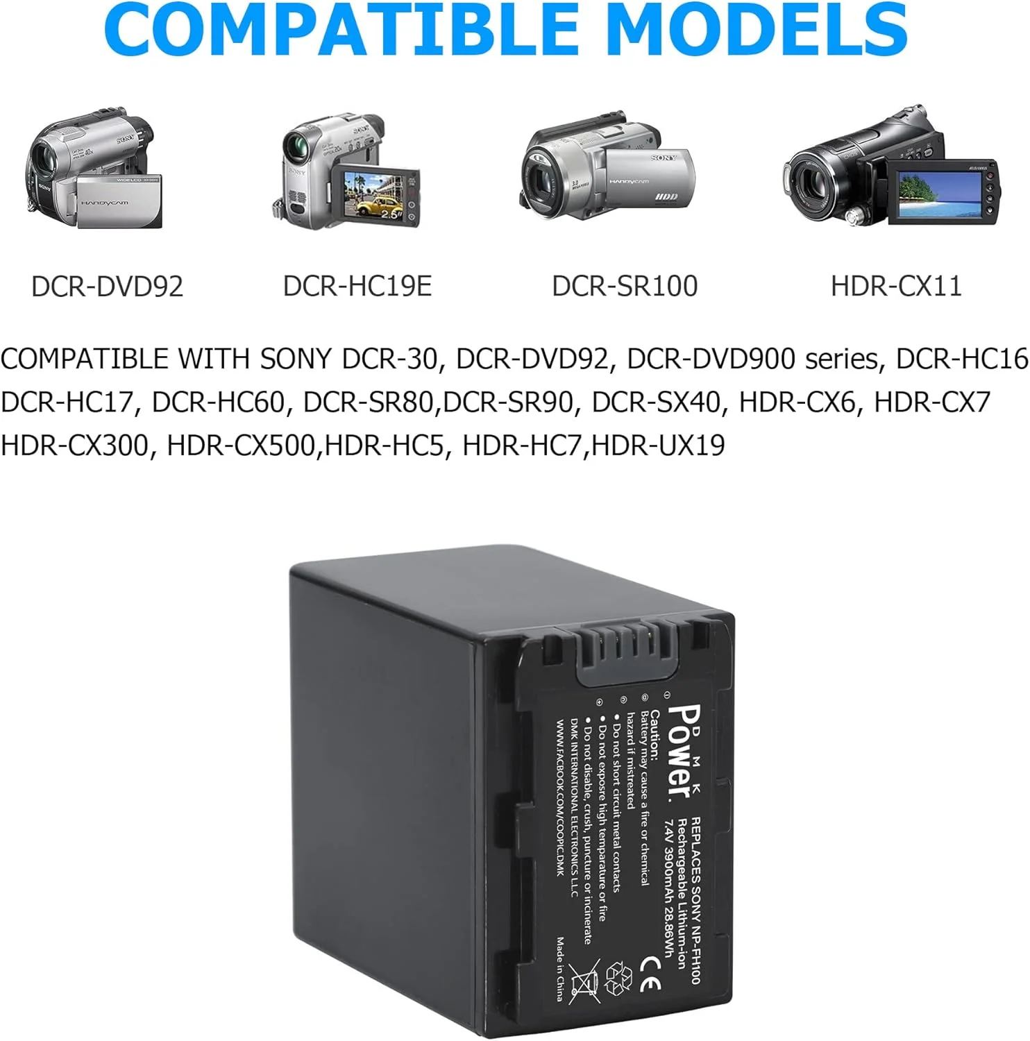 باطری لیتیوم-یونی قابل شارژ DMK Power NP-FH100 با ظرفیت 3300mAh و شارژر مسافرتی باطری TC1000 سازگار با دوربین های فیلمبرداری سونی باطری لیتیوم-یونی قابل شارژ DMK Power NP-FH100 با ظرفیت 3300mAh و شارژر مسافرتی باطری TC1000 سازگار با دوربین های فیلمبرداری سونی