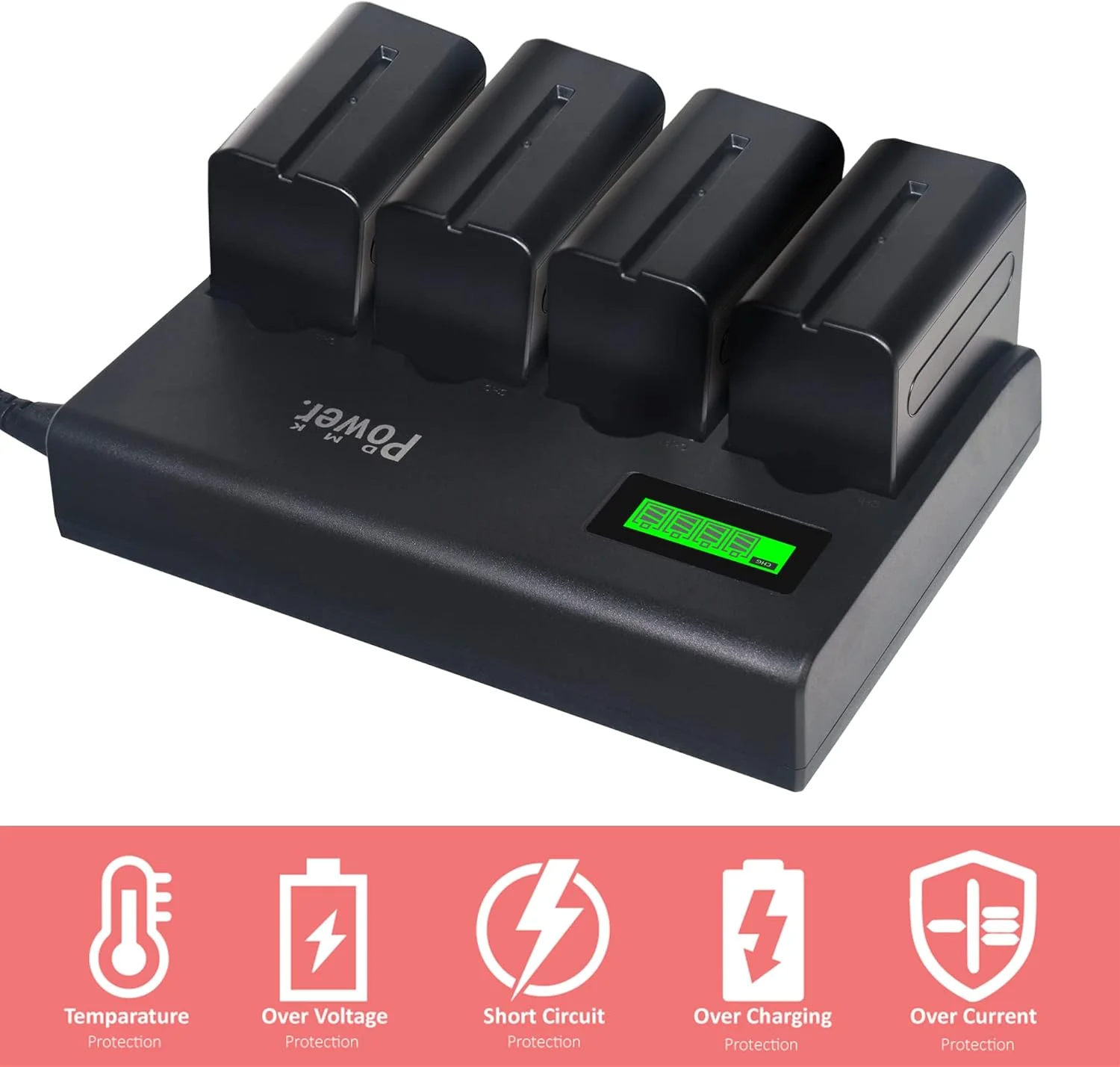 بسته چهارتایی باتری DMK Power NP-F970 (9800mAh) و شارژر 4 اسلاته سازگار با دوربین های Sony DCR-VX2100E DSR-PD190P DCM-M1 MVC-CD1000 HDR-FX1 HXR-NX3 HVR-HD1000U و چراغ های LED و ویدئویی بسته چهارتایی باتری DMK Power NP-F970 (9800mAh) و شارژر 4 اسلاته سازگار با دوربین های Sony DCR-VX2100E DSR-PD190P DCM-M1 MVC-CD1000 HDR-FX1 HXR-NX3 HVR-HD1000U و چراغ های LED و ویدئویی