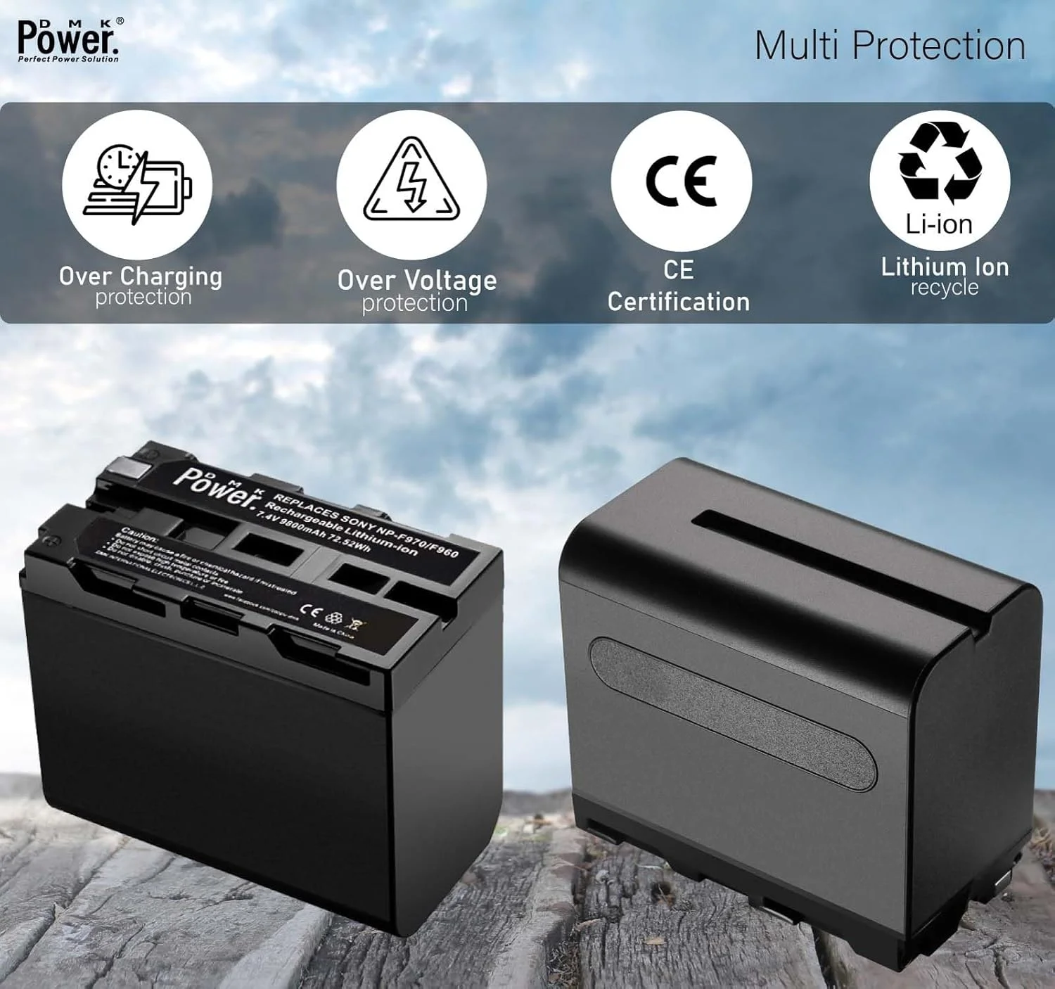 باتری لیتیوم یونی قابل شارژ DMK Power NP-F970 F960 مناسب برای چراغهای ویدئویی LED و مانیتورها، سبک و اندازه های مختلف (فقط برای چراغ/مانیتور، 9800mAh تک بسته) باتری لیتیوم یونی قابل شارژ DMK Power NP-F970 F960 مناسب برای چراغهای ویدئویی LED و مانیتورها، سبک و اندازه های مختلف (فقط برای چراغ/مانیتور، 9800mAh تک بسته)