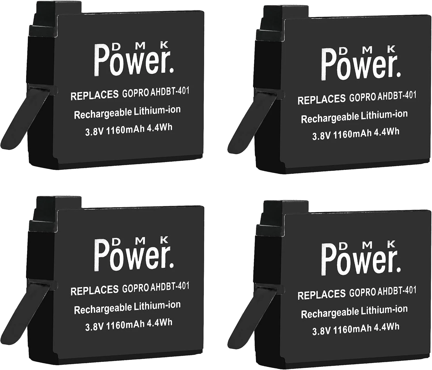 بسته 4 عددی باتری DMK Power 4X سازگار با دوربین های فیلمبرداری GOPRO Hero4 - AHDBT-401