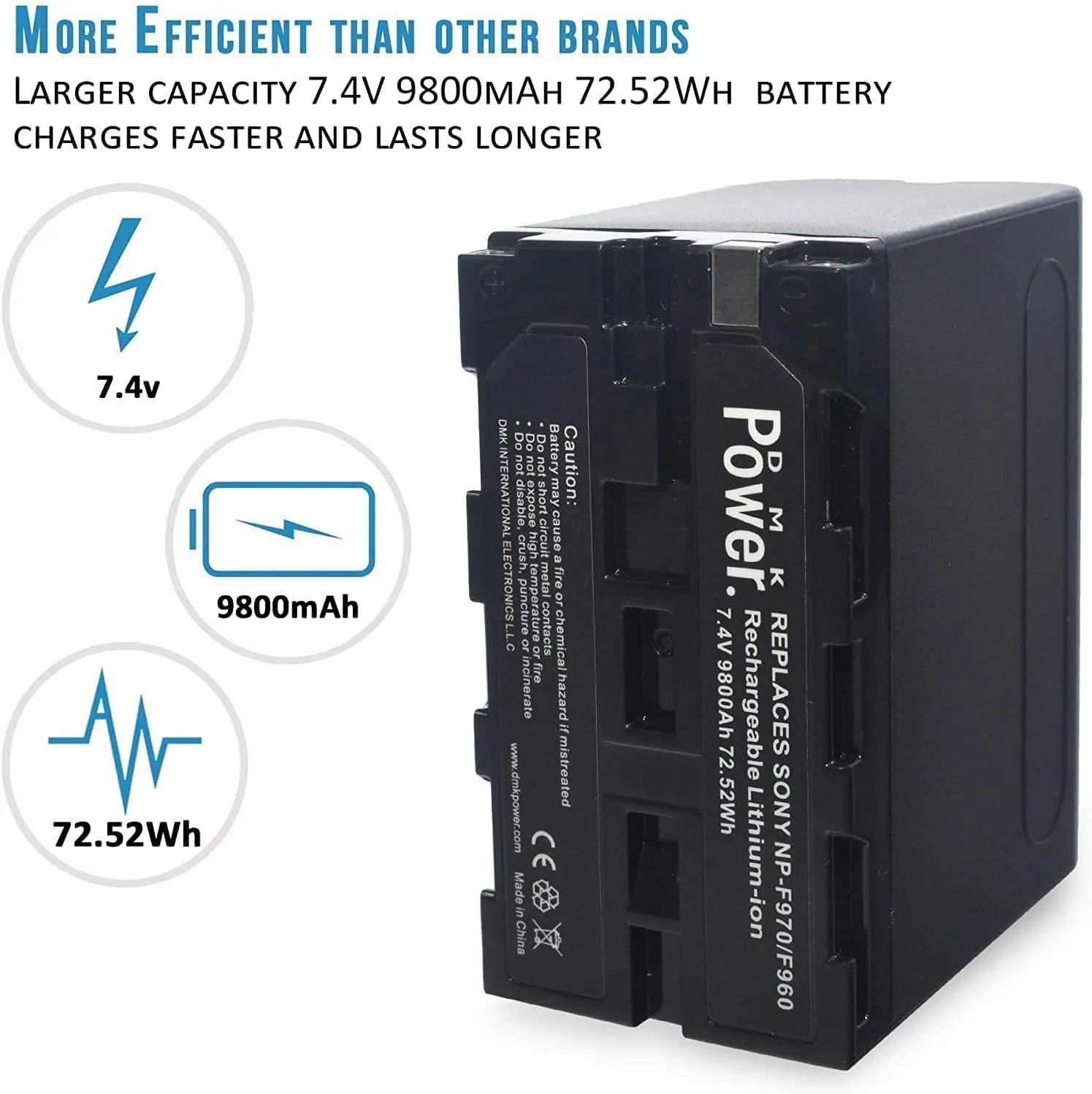 بسته چهارتایی باتری DMK Power NP-F970/F960 (9800mAh) به همراه شارژر دیجیتال دوگانه DC-03 سازگار با دوربین های Sony PXW-Z150 NEX-EA50M FDR-AX14K FX1 FX7 FX1000 HVR-V1U Z1U NX100، چراغ های LED و نور ویدئو بسته چهارتایی باتری DMK Power NP-F970/F960 (9800mAh) به همراه شارژر دیجیتال دوگانه DC-03 سازگار با دوربین های Sony PXW-Z150 NEX-EA50M FDR-AX14K FX1 FX7 FX1000 HVR-V1U Z1U NX100، چراغ های LED و نور ویدئو