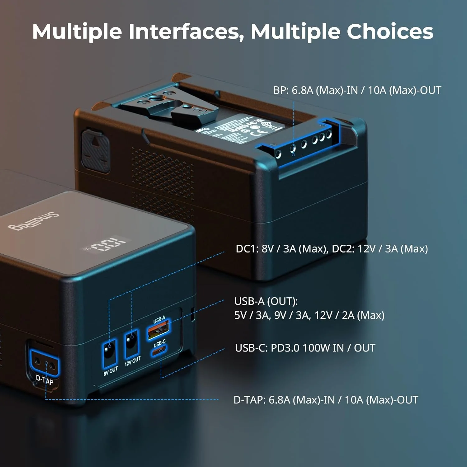 باتری مینی وی مانت SMALLRIG VB99، 6700mAh (99Wh/14.8V) شارژ سریع PD USB-C 65W، D-Tap و USB-A، درگاه های DC دوگانه V Mount-Mini-Lock-Battery - 3580 باتری مینی وی مانت SMALLRIG VB99، 6700mAh (99Wh/14.8V) شارژ سریع PD USB-C 65W، D-Tap و USB-A، درگاه های DC دوگانه V Mount-Mini-Lock-Battery - 3580