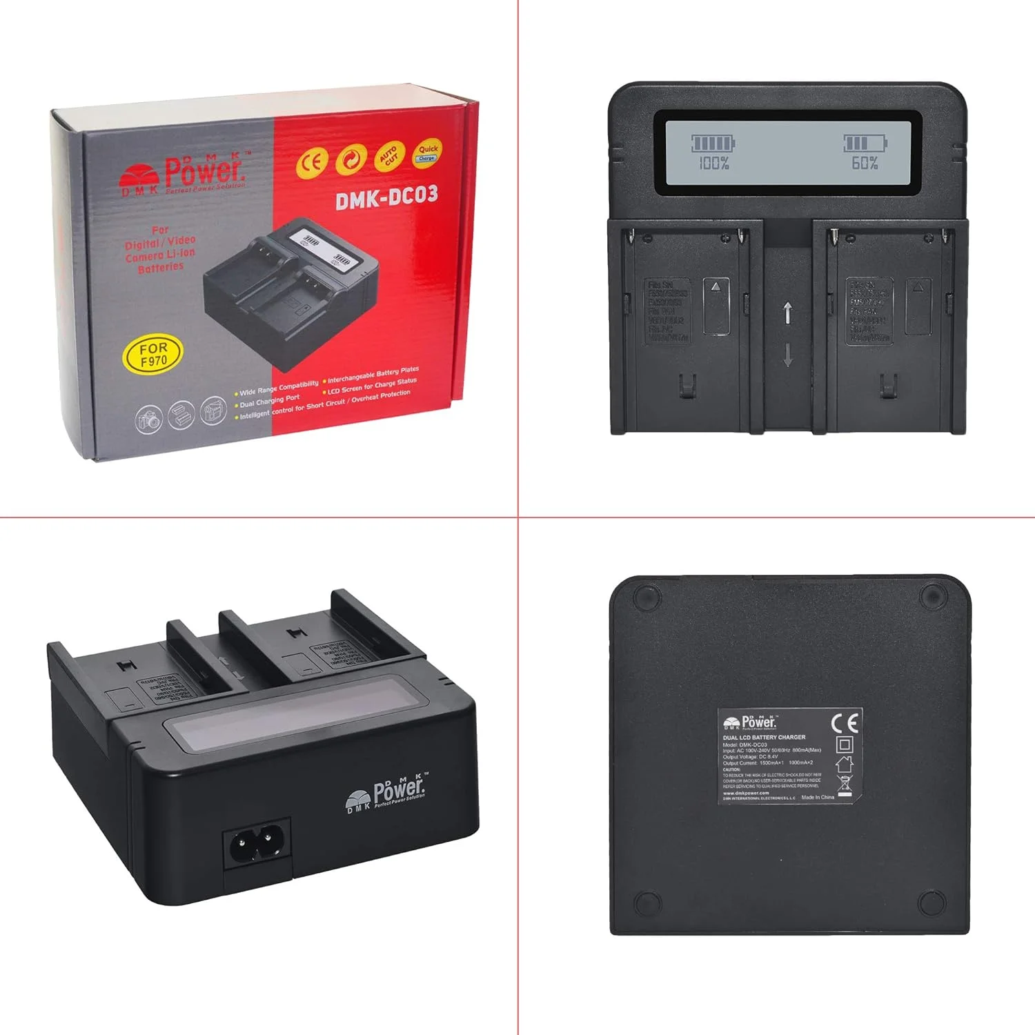 بسته 8 عددی باتری DMK Power NP-F970/NP-F960 (9800mAh) به همراه شارژر دوگانه دیجیتال DC-03، مخصوص نورهای LED عکاسی و فیلمبرداری و مانیتور (نه برای دوربین عکاسی و فیلمبرداری) بسته 8 عددی باتری DMK Power NP-F970/NP-F960 (9800mAh) به همراه شارژر دوگانه دیجیتال DC-03، مخصوص نورهای LED عکاسی و فیلمبرداری و مانیتور (نه برای دوربین عکاسی و فیلمبرداری)