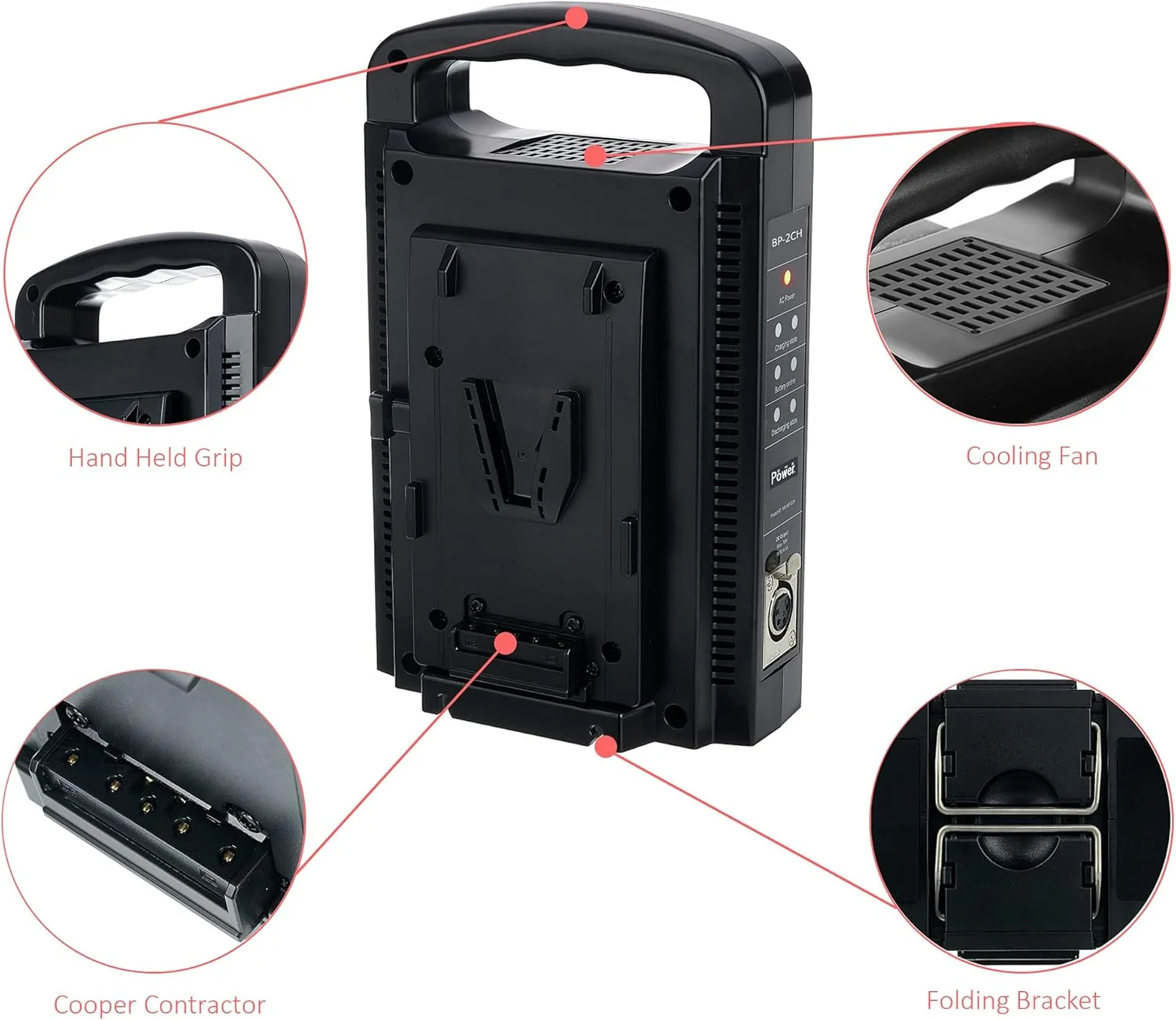 باطری V-Lock مدل DMK Power BP-D190S (190Wh, 14.8V, 13000mAh) باطری لیتیوم-یون قابل شارژ به همراه شارژر سریع دو طرفه V Mount مدل BP-2CH و کابل 3 پین برای دوربین فیلمبرداری باطری V-Lock مدل DMK Power BP-D190S (190Wh, 14.8V, 13000mAh) باطری لیتیوم-یون قابل شارژ به همراه شارژر سریع دو طرفه V Mount مدل BP-2CH و کابل 3 پین برای دوربین فیلمبرداری