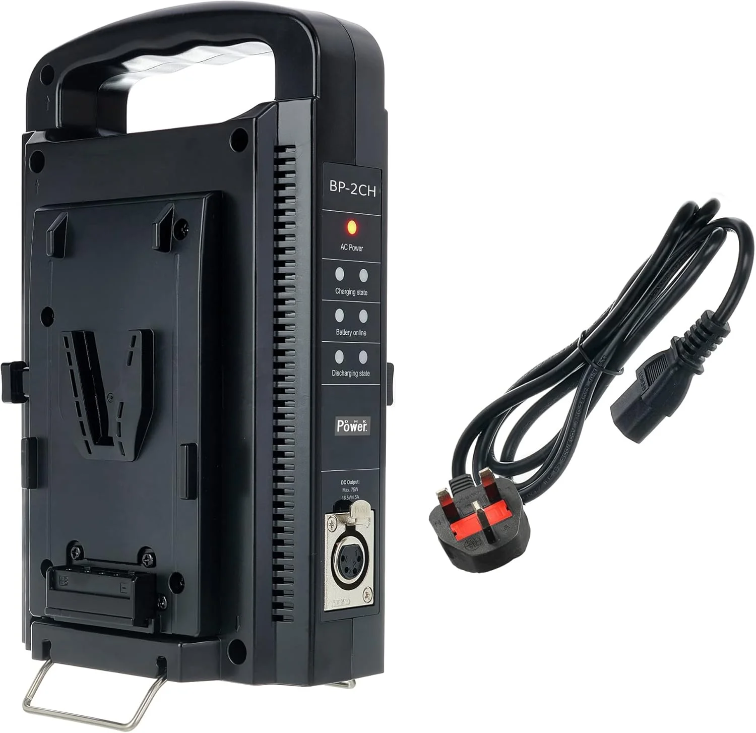 باطری V-Lock مدل DMK Power 2 x BP-D190S (۱۹۰ وات ساعت، ۱۴.۸ ولت، ۱۳۰۰۰ میلی آمپر ساعت) به همراه شارژر سریع دو طرفه V Mount مدل BP-2CH و کابل ۳ پین برای دوربین فیلمبرداری