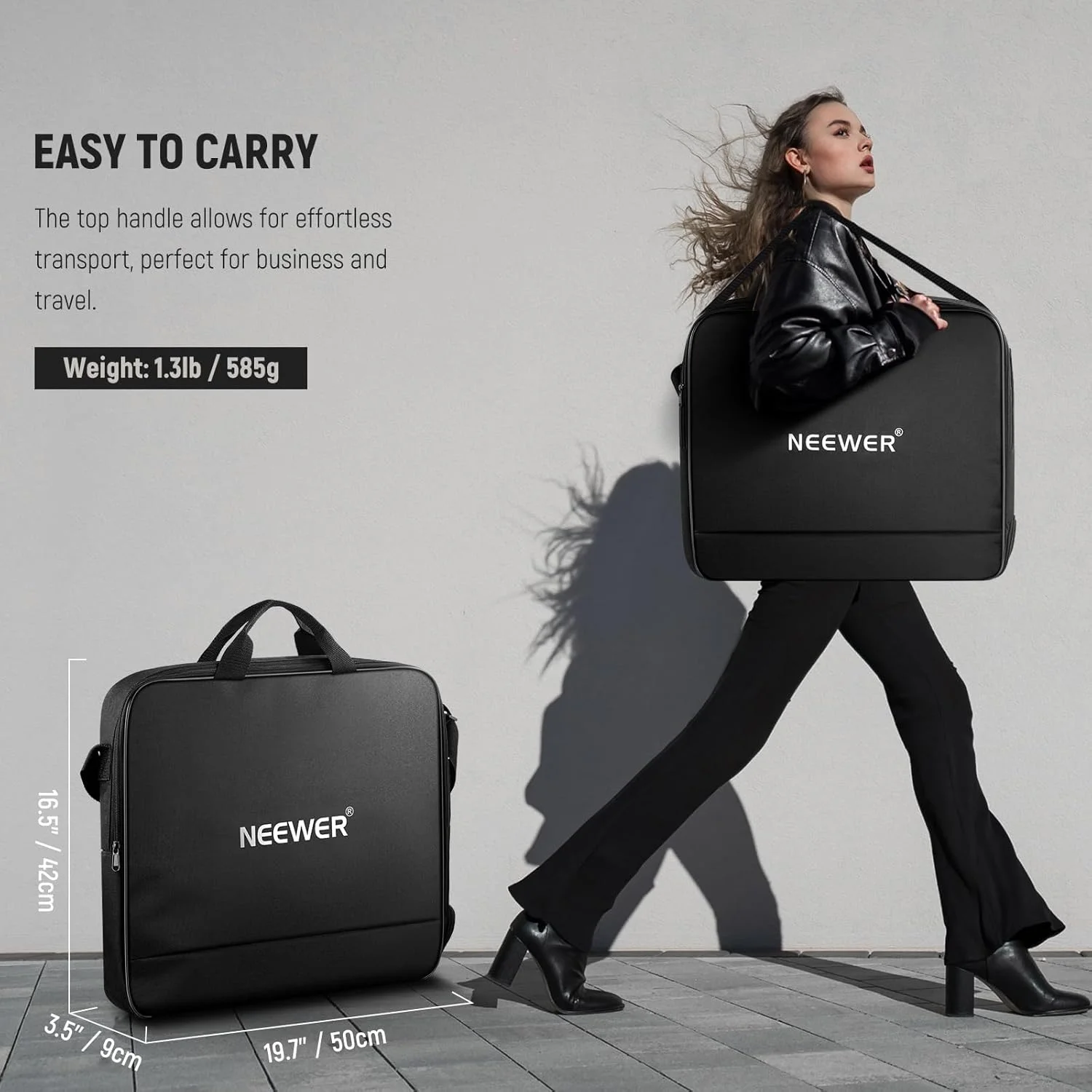 کیف حمل رینگ لایت Neewer با کیف جداگانه برای نگهداری سه پایه تاشو، کیف محافظ نایلونی سبک وزن برای رینگ لایت با پایه