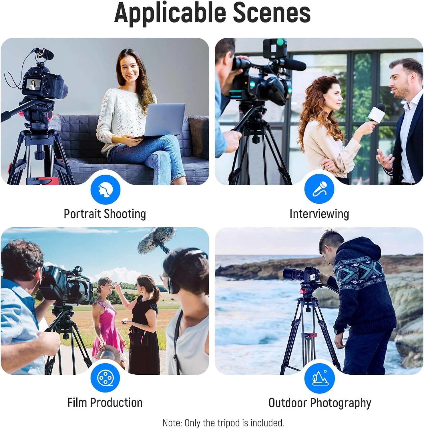 سه پایه فیلمبرداری NEEWER 200 سانتی متری، سه پایه دوربین آلیاژ آلومینیوم سنگین با هد سیال 360 درجه، صفحه QR سازگار با Canon Nikon Sony و سایر دوربین های DSLR، حداکثر تحمل وزن 8 کیلوگرم