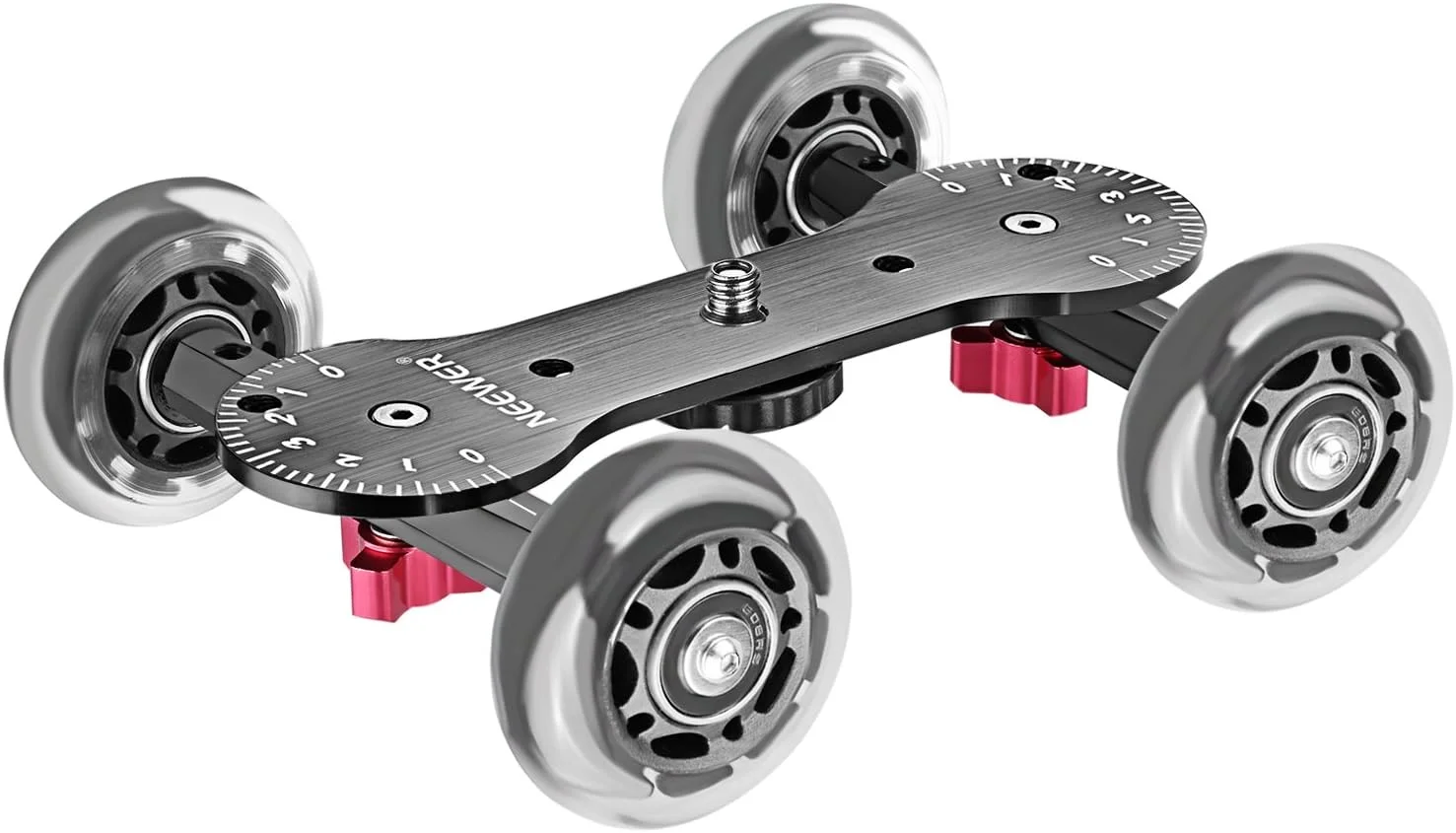 لغزنده دالی دوربین رومیزی مدرج Neewer با ظرفیت بار 10 کیلوگرم، طراحی اسکیت، میله های آلومینیومی، چرخ های لاستیکی چرخشی، رزوه های پیچ 1/4 اینچی و 3/8 اینچی برای دوربین های DSLR و فیلمبرداری (مشکی)