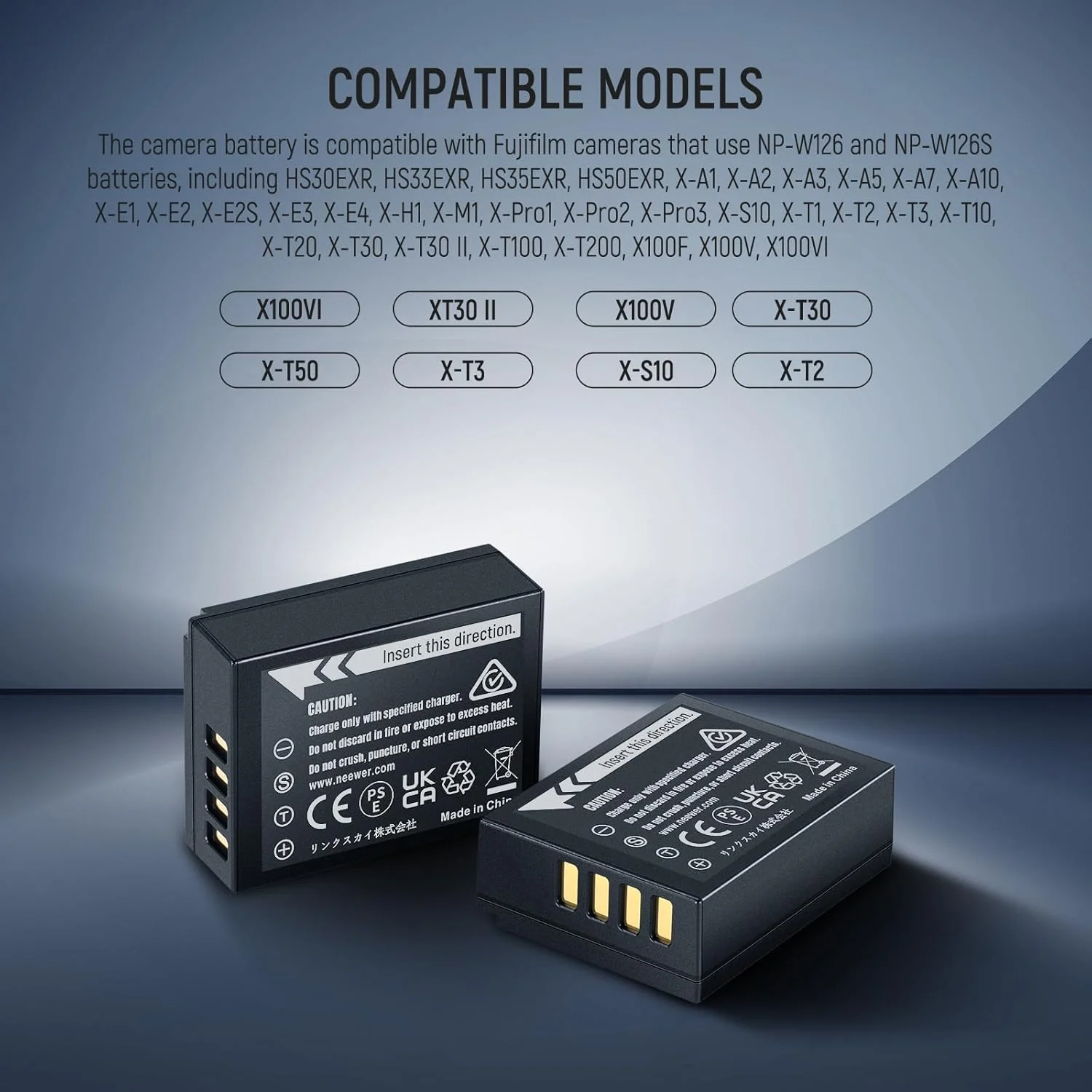 مجموعه شارژر باتری جایگزین NEEWER NP-W126/NP-W126s با شارژر دوتایی و کابل USB C، بسته 2 عددی، باتری دوربین 1140 میلی آمپر ساعت، سازگار با Fuji X100VI X-T30 II X-S10 X-T200 X100F X100V X-A5 X-E4 مجموعه شارژر باتری جایگزین NEEWER NP-W126/NP-W126s با شارژر دوتایی و کابل USB C، بسته 2 عددی، باتری دوربین 1140 میلی آمپر ساعت، سازگار با Fuji X100VI X-T30 II X-S10 X-T200 X100F X100V X-A5 X-E4