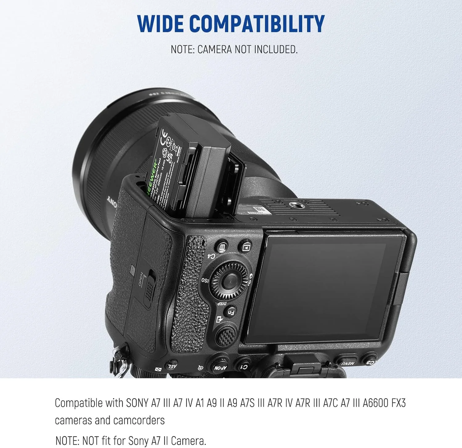 بسته دو عددی باتری جایگزین NEEWER NP-FZ100 با ظرفیت 2280mAh به همراه کیت شارژر دو کاناله USB، سازگار با Sony FX3 FX30 ZV-E1 A1 A6600 A6700 A7III A7IV A7C A7CII A7CR A7RIII A7RIV A7RV A7SIII A9 A9II بسته دو عددی باتری جایگزین NEEWER NP-FZ100 با ظرفیت 2280mAh به همراه کیت شارژر دو کاناله USB، سازگار با Sony FX3 FX30 ZV-E1 A1 A6600 A6700 A7III A7IV A7C A7CII A7CR A7RIII A7RIV A7RV A7SIII A9 A9II