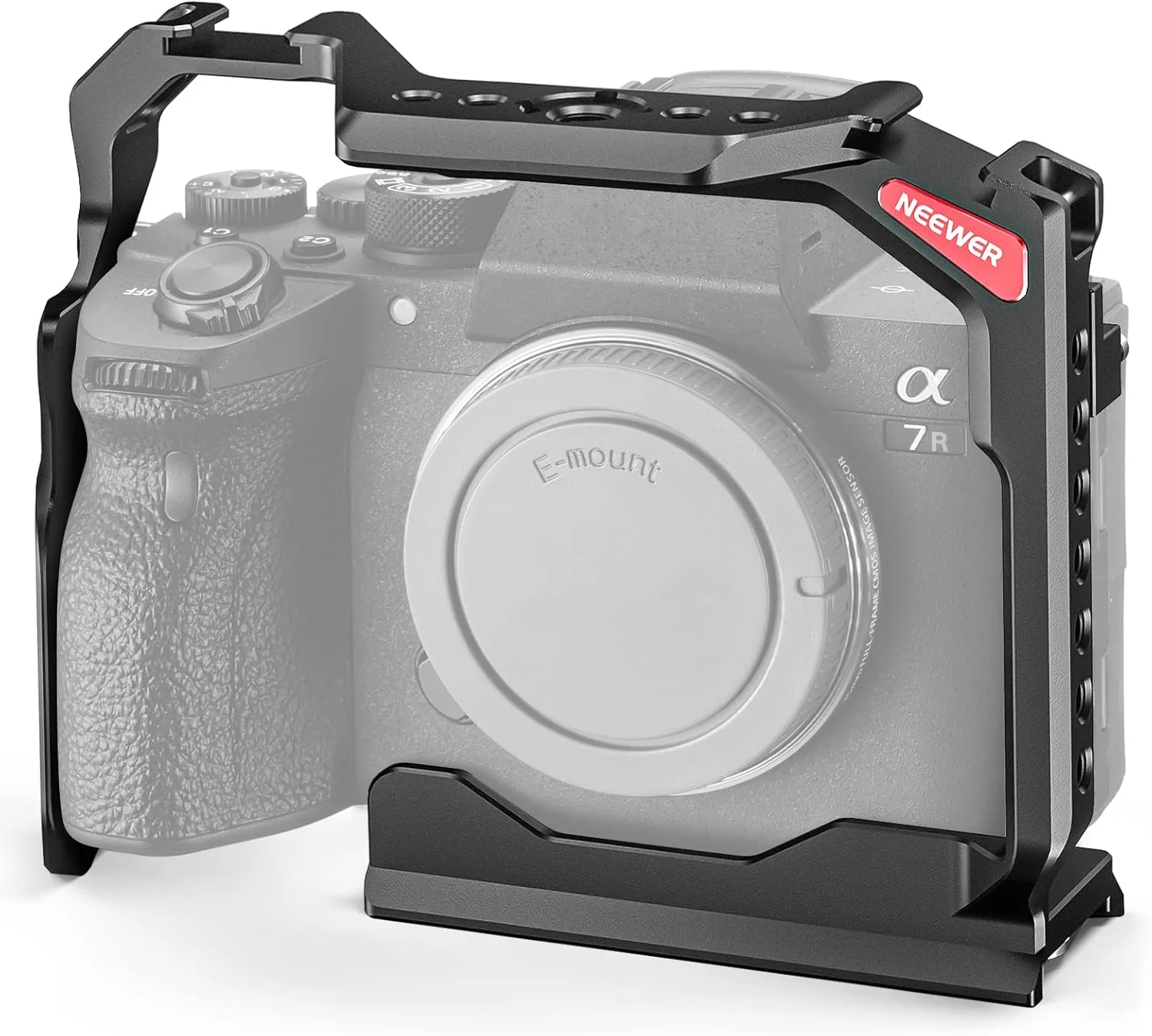 محافظ کامل دوربین نیوور سازگار با Sony a7 IV/a7R IV/a7S III/a1، ریگ دوربین فیلمبرداری آلیاژ آلومینیوم با دسترسی کامل/پایه QR نوع Arca برای تعویض سریع، سازگار با تثبیت کننده های DJI RS، CA004