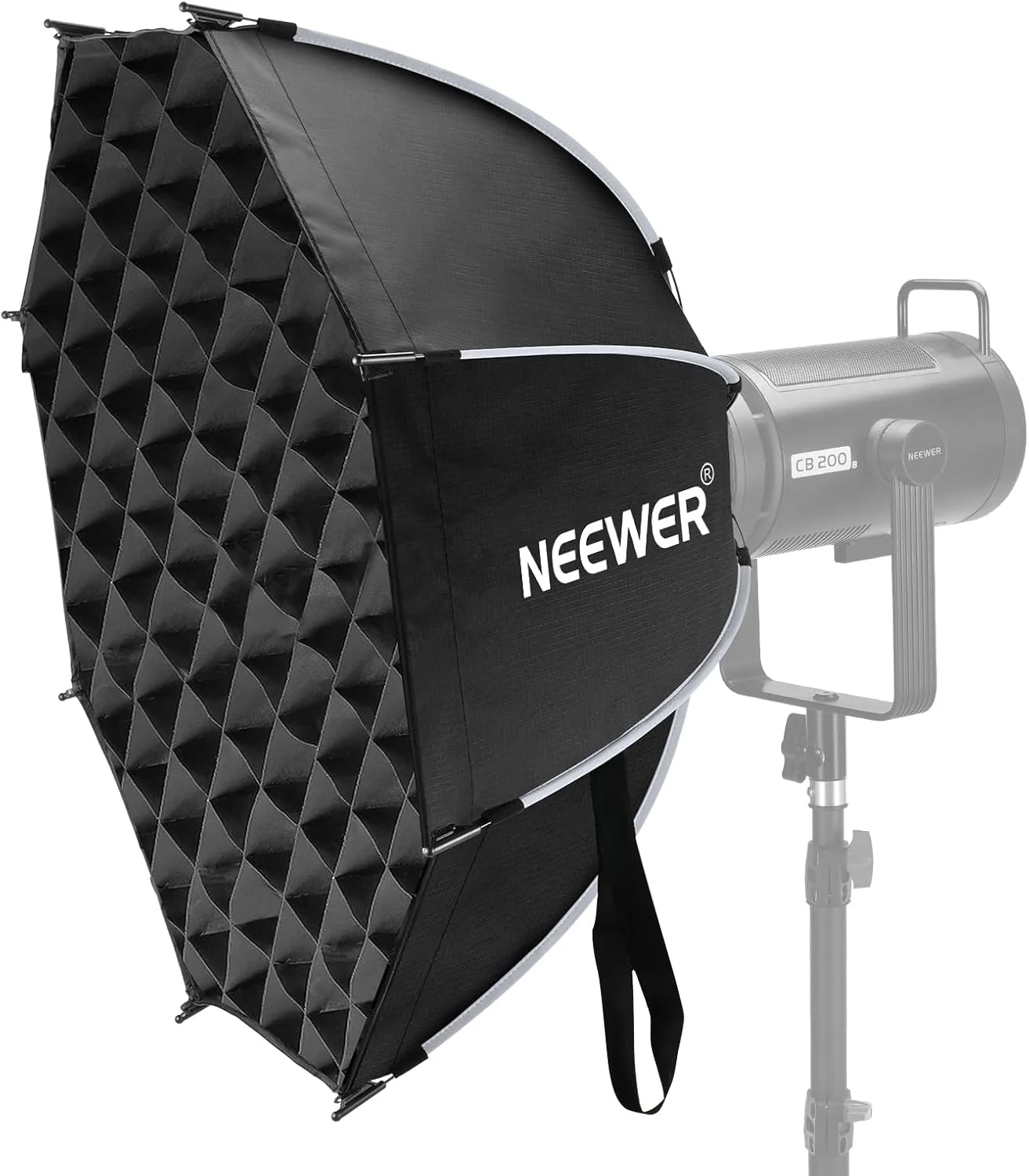 نرم باکس هشت ضلعی 65 سانتی متری NEEWER، سافت باکس سهموی با نگهدارنده بوئنز با رهاسازی سریع، دیفیوزر، گرید، کیف سازگار با Aputure 120d سازگار با Godox SL60w NEEWER Q4 AS600B CB300B Q300, NS65P