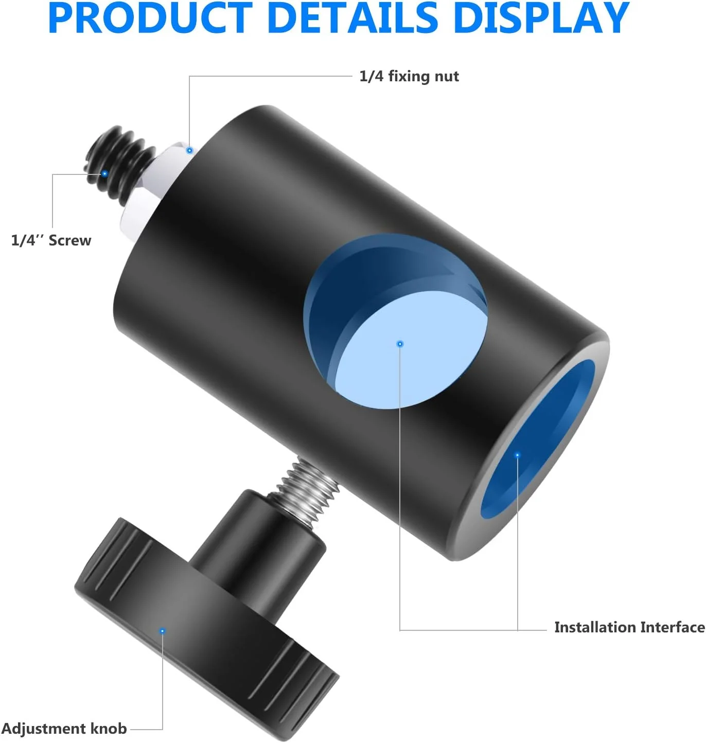 تبدیل سریع نورپردازی Neewer با پیچ 1/4 اینچی، بسته 2 عددی، آداپتور چند منظوره پایه نور - مناسب برای پایه مانیتور استودیویی، پایه دوربین، پایه نور عکاسی استودیویی - ST12
