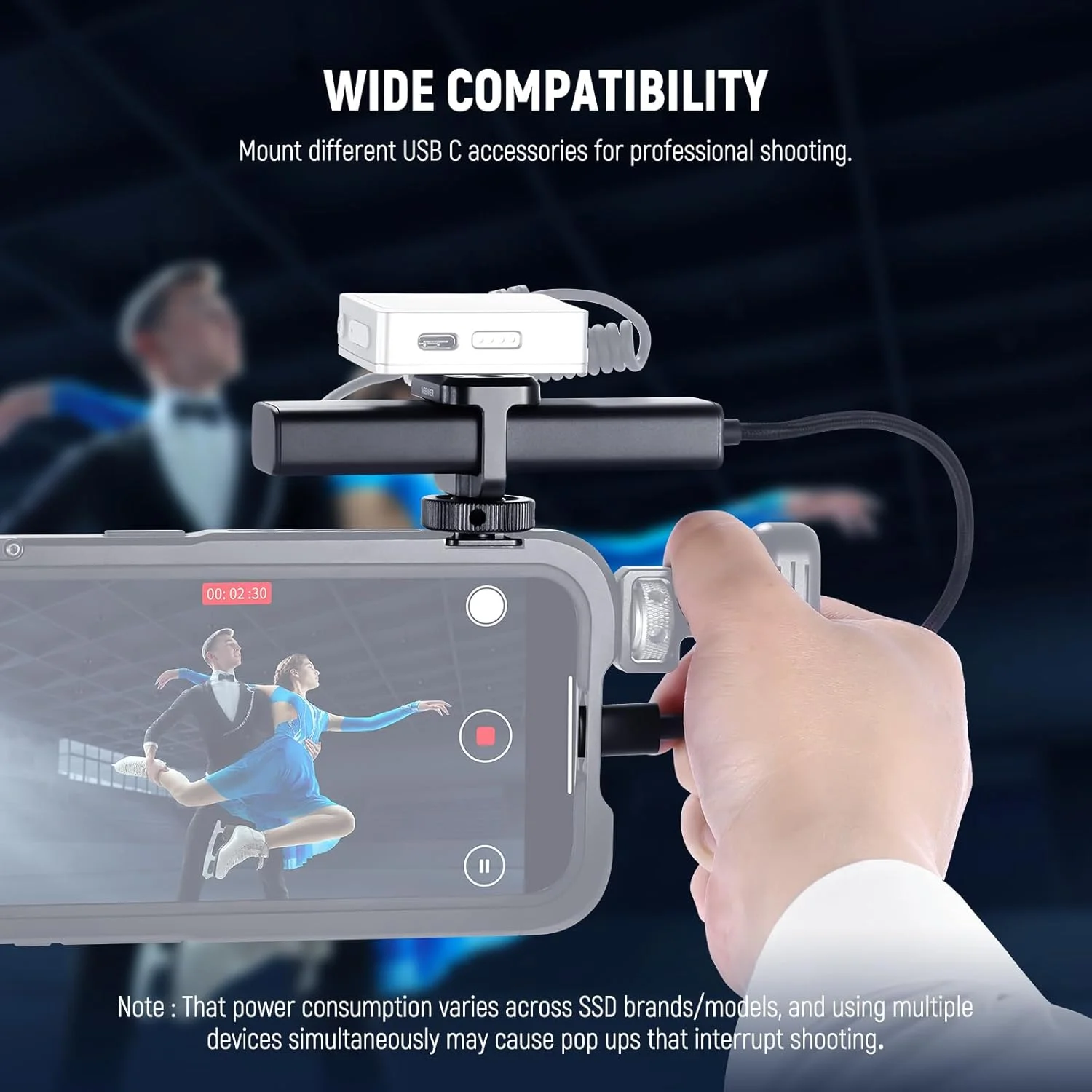 هاب داک USB C نیور با آداپتور کفشک سرد، دانگل آداپتور چند پورت 4 در 1 با 3 پورت USB C 3.1 Gen2 و 1 پورت PD 100W، سازگار با آیفون 16 15 آیپد مک اندروید PC لپ تاپ، PS020E