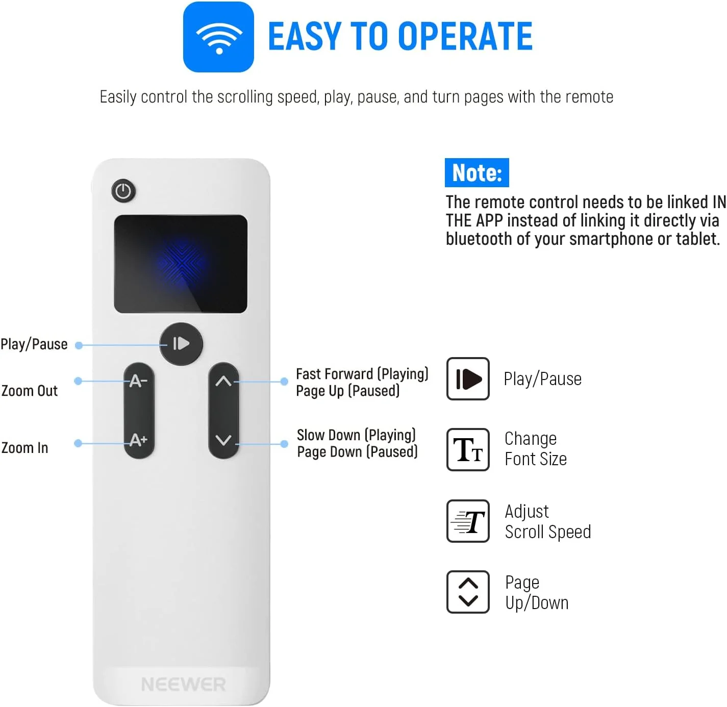 تله پرومتر NEEWER X12 با ریموت RT-110 (اتصال بلوتوث در برنامه تله پرومتر NEEWER)، سازگار با آیپد، تبلت iOS/Android، تلفن هوشمند، دوربین DSLR، تمام فلزی (مشکی)