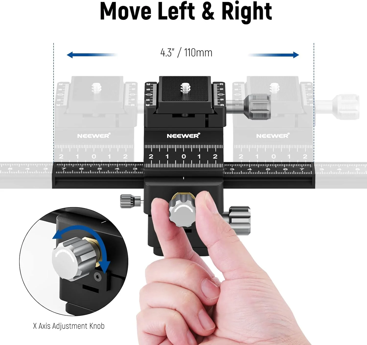 ریل فوکوس ماکرو 4 طرفه NEEWER با صفحه رهاسازی سریع برای Arca Type، رزوه 1/4 اینچی برای عکاسی ماکرو و کلوزآپ، سازگار با دوربین های DSLR بدون آینه Canon Nikon Fujifilm Sony ریل فوکوس ماکرو 4 طرفه NEEWER با صفحه رهاسازی سریع برای Arca Type، رزوه 1/4 اینچی برای عکاسی ماکرو و کلوزآپ، سازگار با دوربین های DSLR بدون آینه Canon Nikon Fujifilm Sony