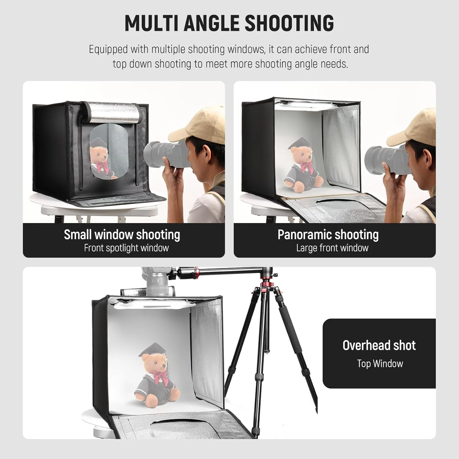 جعبه نور استودیویی ارتقا یافته 40 واتی NEEWER، 16"x16"، جعبه نور تاشو قابل حمل عکاسی، 4 پس زمینه، 5600K 144 LED، چادر عکاسی با قابلیت تنظیم نور برای جواهرات و لوازم الکترونیکی، LP40 جعبه نور استودیویی ارتقا یافته 40 واتی NEEWER، 16"x16"، جعبه نور تاشو قابل حمل عکاسی، 4 پس زمینه، 5600K 144 LED، چادر عکاسی با قابلیت تنظیم نور برای جواهرات و لوازم الکترونیکی، LP40