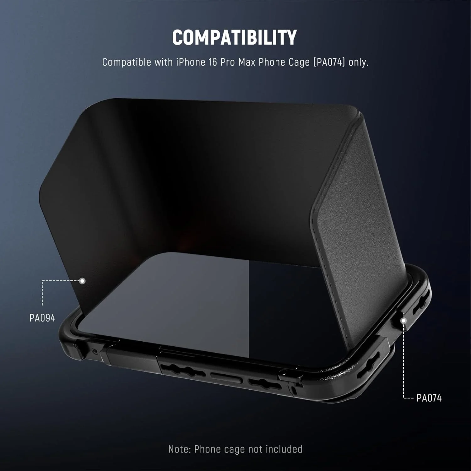 آفتابگیر NEEWER سازگار با قفس تلفن آیفون 16 پرو مکس (PA084) فقط، هود مغناطیسی با رهاسازی سریع ضد انعکاس نور برای ولاگ در فضای باز و عکاسی موبایل، PA094