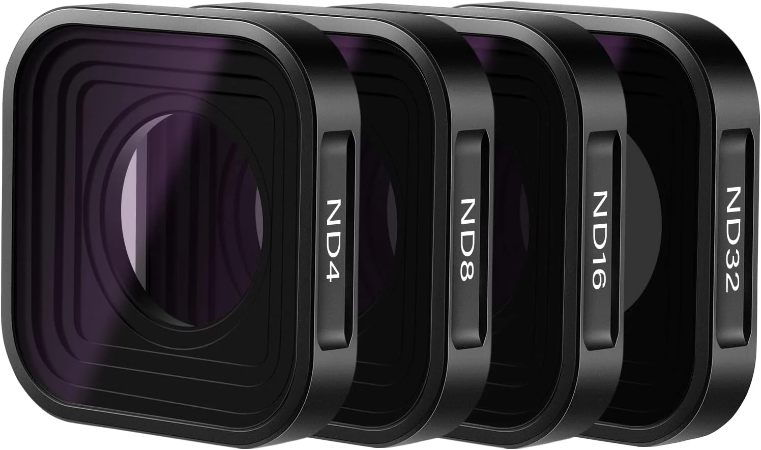 فیلتر ND4/ND8/ND16/ND32 نیوئر (4 عددی) سازگار با GoPro Hero 13 12 11 10 9، لوازم جانبی دوربین اکشن با پوشش چند لایه، فریم آلومینیوم هوانوردی/شیشه اپتیکال HD، فریم مشکی