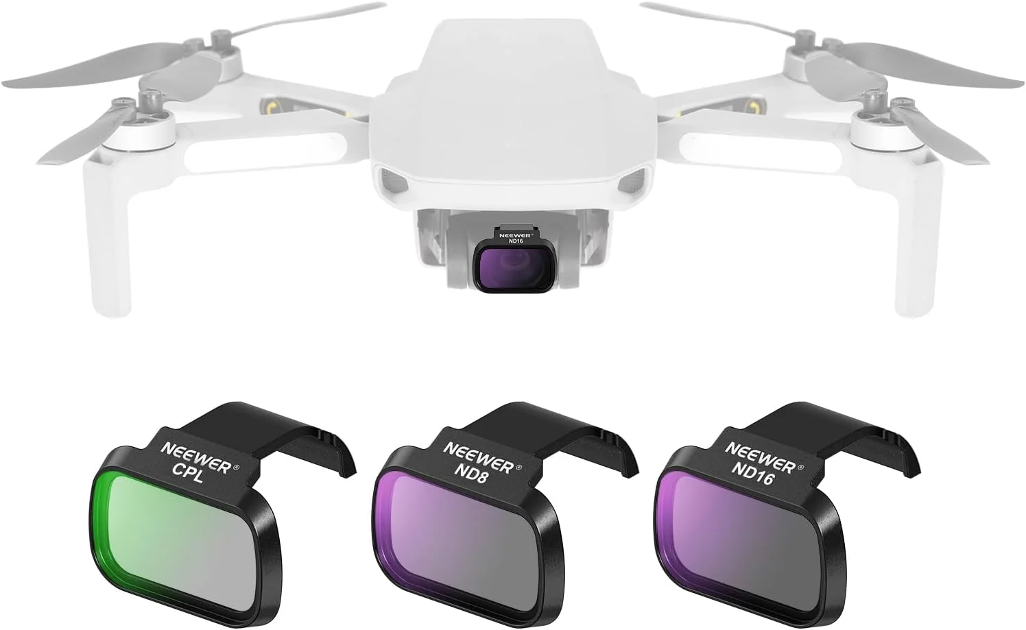 مجموعه فیلتر ND نیور سازگار با DJI Mini 4K/2 SE/SE/2/Mavic Mini (بسته 3 عددی)، فیلترهای تراکم خنثی شیشه ای اپتیکال HD چند لایه CPL/ND8/ND16، لوازم جانبی لنز دوربین پهپاد، FL-C41