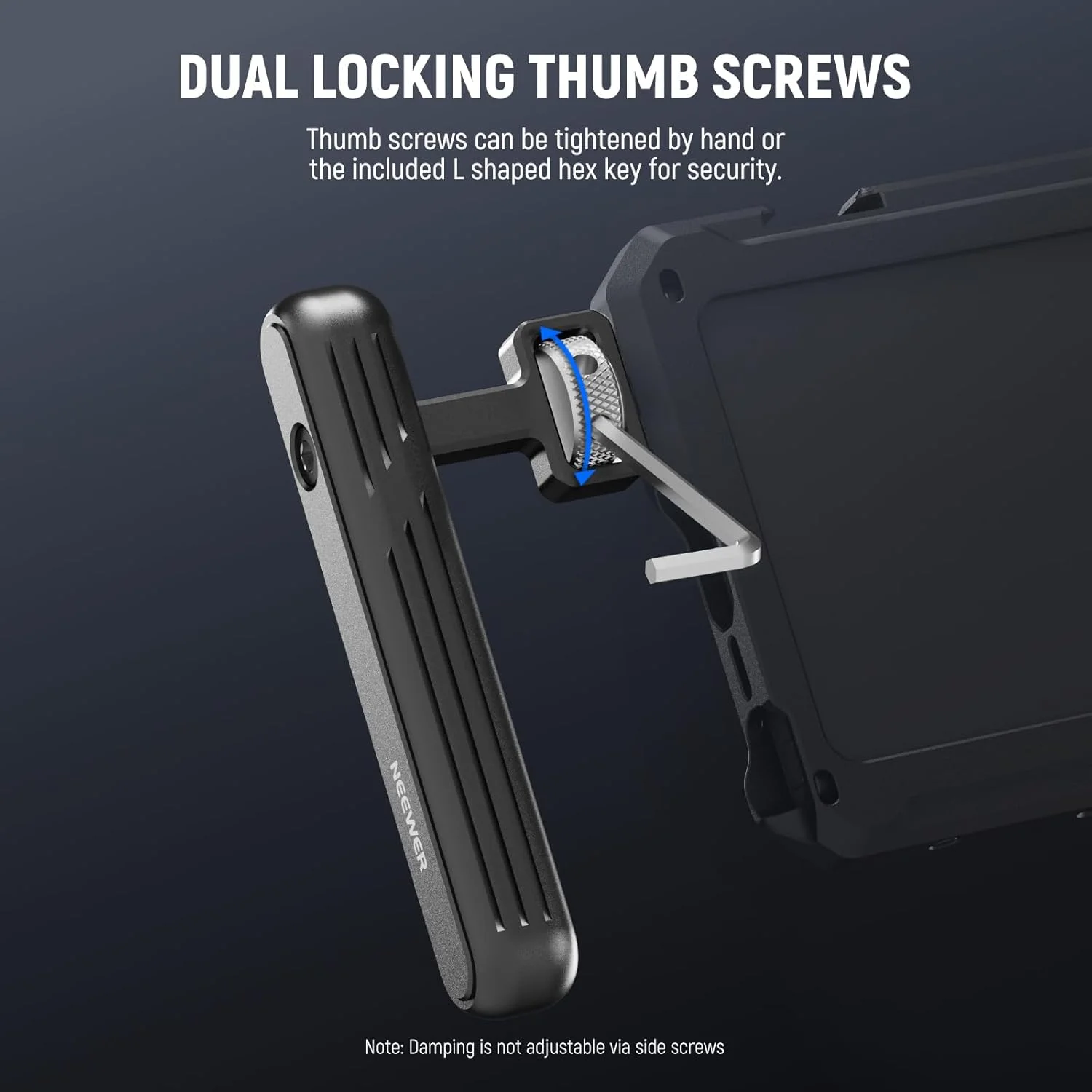 دسته جانبی چرخان/دسته بالایی NEEWER PA026 برای تجهیزات فیلمبرداری موبایل، دسته‌های آلومینیومی با پیچ‌های 1/4 اینچی، سازگار با قفس تثبیت کننده تلفن همراه برای ضبط ویدیو، بسته