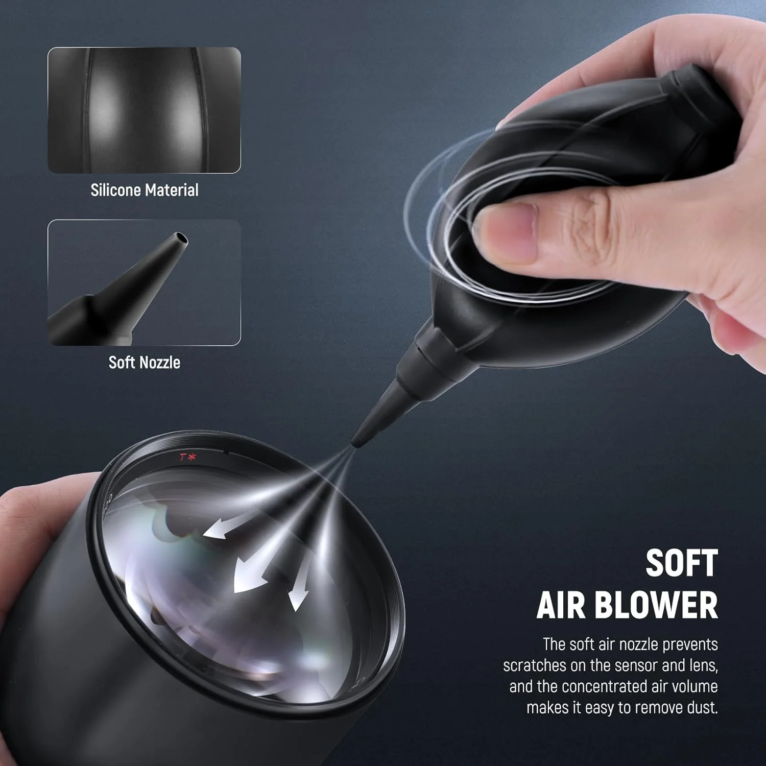 مجموعه تمیز کننده لنز دوربین 5 در 1 نیوئر شامل قلم برس لنز، دمنده هوا، سواب حسگر فول فریم 24 میلی متری و دو عدد پارچه تمیز کننده، مناسب برای لوازم الکترونیکی، تلفن های هوشمند و تبلت ها، مدل HM-43 مجموعه تمیز کننده لنز دوربین 5 در 1 نیوئر شامل قلم برس لنز، دمنده هوا، سواب حسگر فول فریم 24 میلی متری و دو عدد پارچه تمیز کننده، مناسب برای لوازم الکترونیکی، تلفن های هوشمند و تبلت ها، مدل HM-43