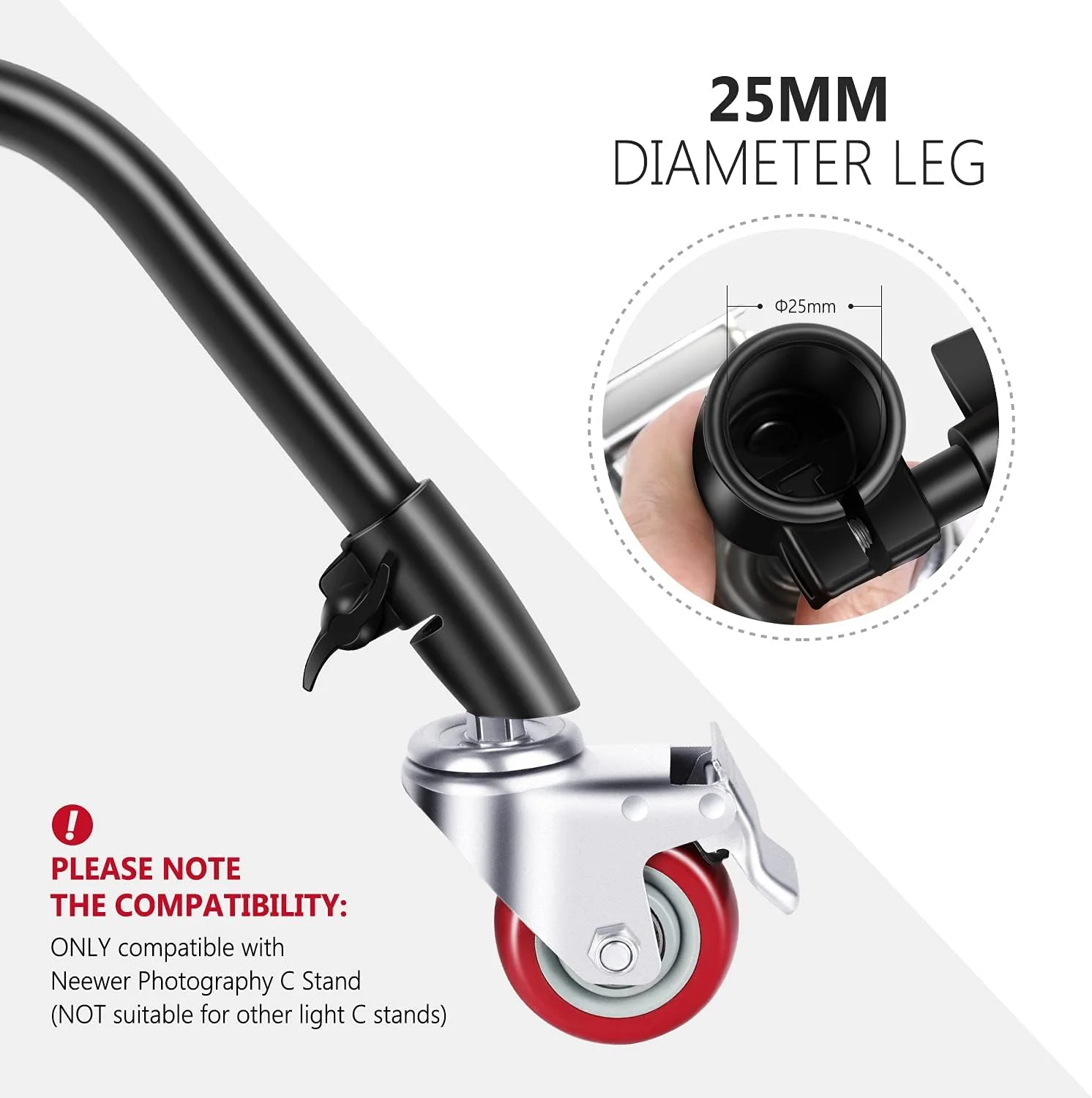 چرخهای گردان 3 عددی نیور با قطر 75 میلیمتر، ساختار فلزی و پایه لاستیکی، سازگار فقط با پایه C نیور برای فیلمبرداری استودیویی (مشکی) چرخهای گردان 3 عددی نیور با قطر 75 میلیمتر، ساختار فلزی و پایه لاستیکی، سازگار فقط با پایه C نیور برای فیلمبرداری استودیویی (مشکی)