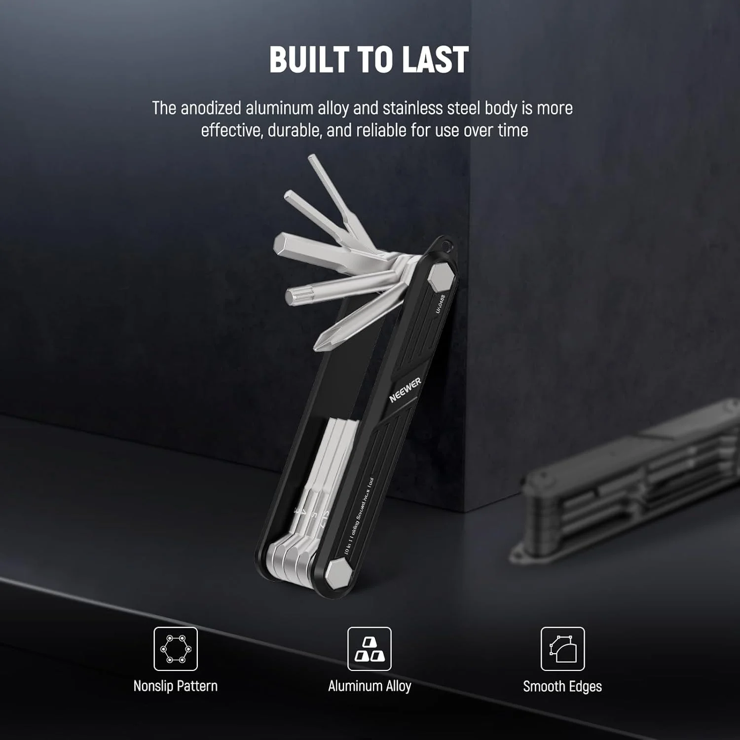 مجموعه ابزار پیچ گوشتی تاشو چند منظوره 10 در 1 نیور: 4 پیچ گوشتی، 6 آچار آلن، ابزار جیبی، سازگار با قفس دوربین SmallRig، سه پایه، صفحه QR، UA048B مشکی