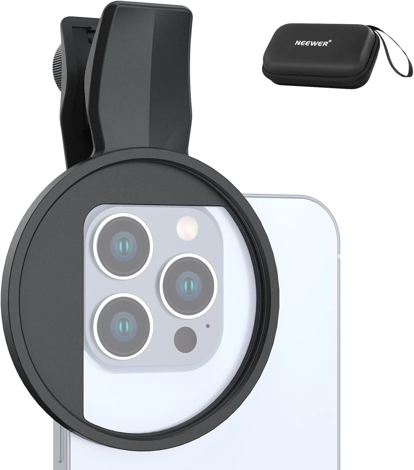 گیره فیلتر گوشی نیور 67 میلی‌متری سازگار با آیفون 16 15 پرو مکس پلاس 16 14 13 مینی 12، نگهدارنده گیره فیلتر رزوه ای قابل تنظیم با پد لاستیکی ضد لغزش، LA007