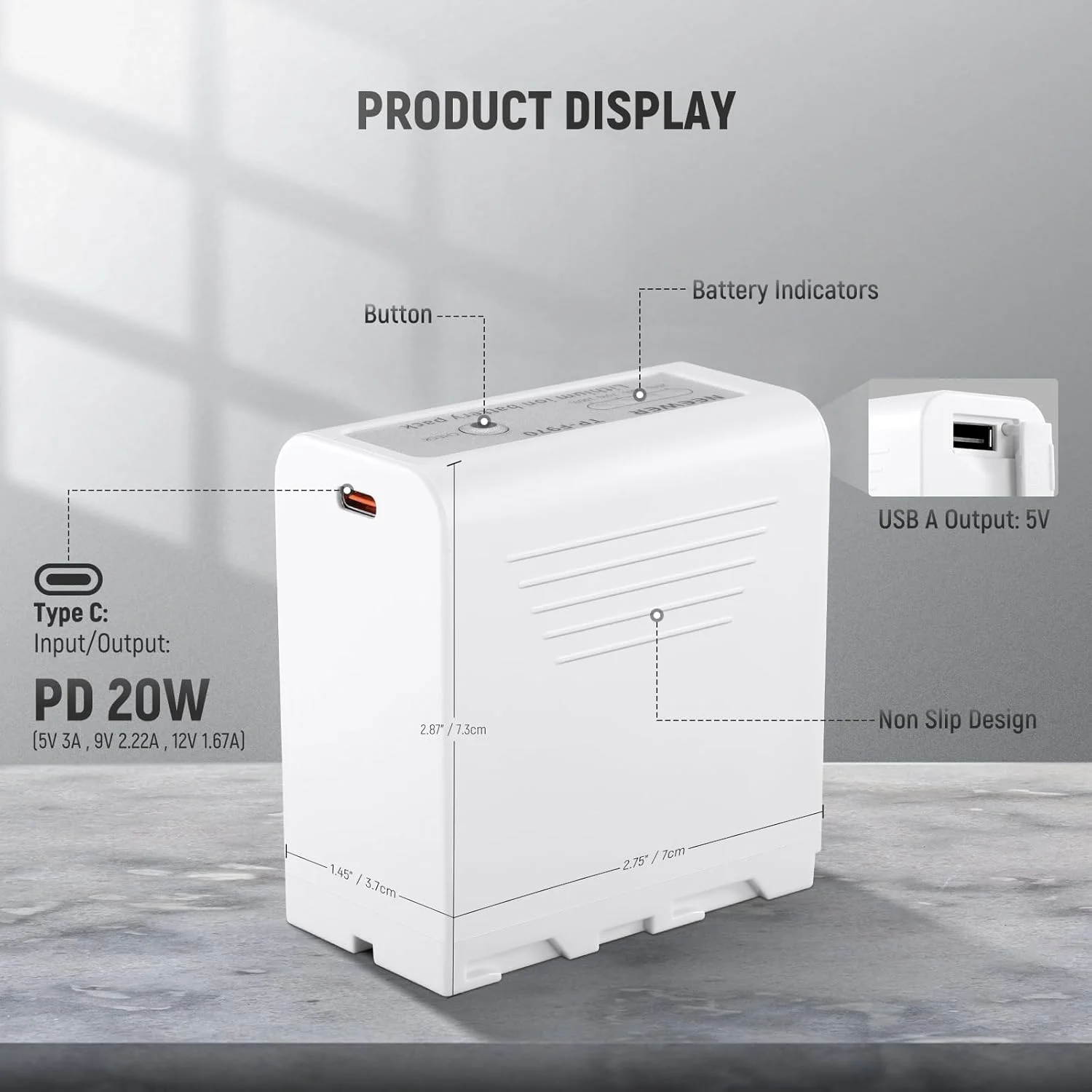 باتری جایگزین NEEWER 10500mAh NP-F970، زمان شارژ کامل 4.8 ساعته، کابل شارژ سریع 20W PD USB C، باتری قابل شارژ دوربین فیلمبرداری نور ویدئو مانیتور برای Sony NP-F550 F750 F950 F970