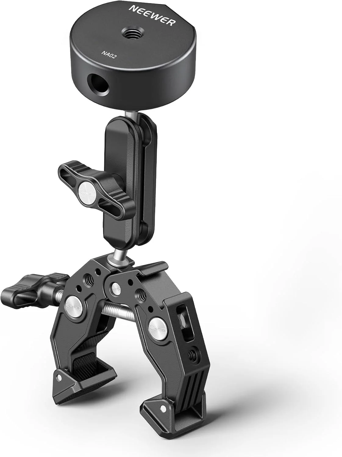 کیت لوازم جانبی نصب آلومینیومی NEEWER سازگار با Starklink Mini، پایه گیره فوق العاده قفسه سقفی قابل تنظیم، کیت گیره میله نردبان RV برای قایق تفریحی، مناسب برای آداپتور لوله جدید نیست، ST83+NA02