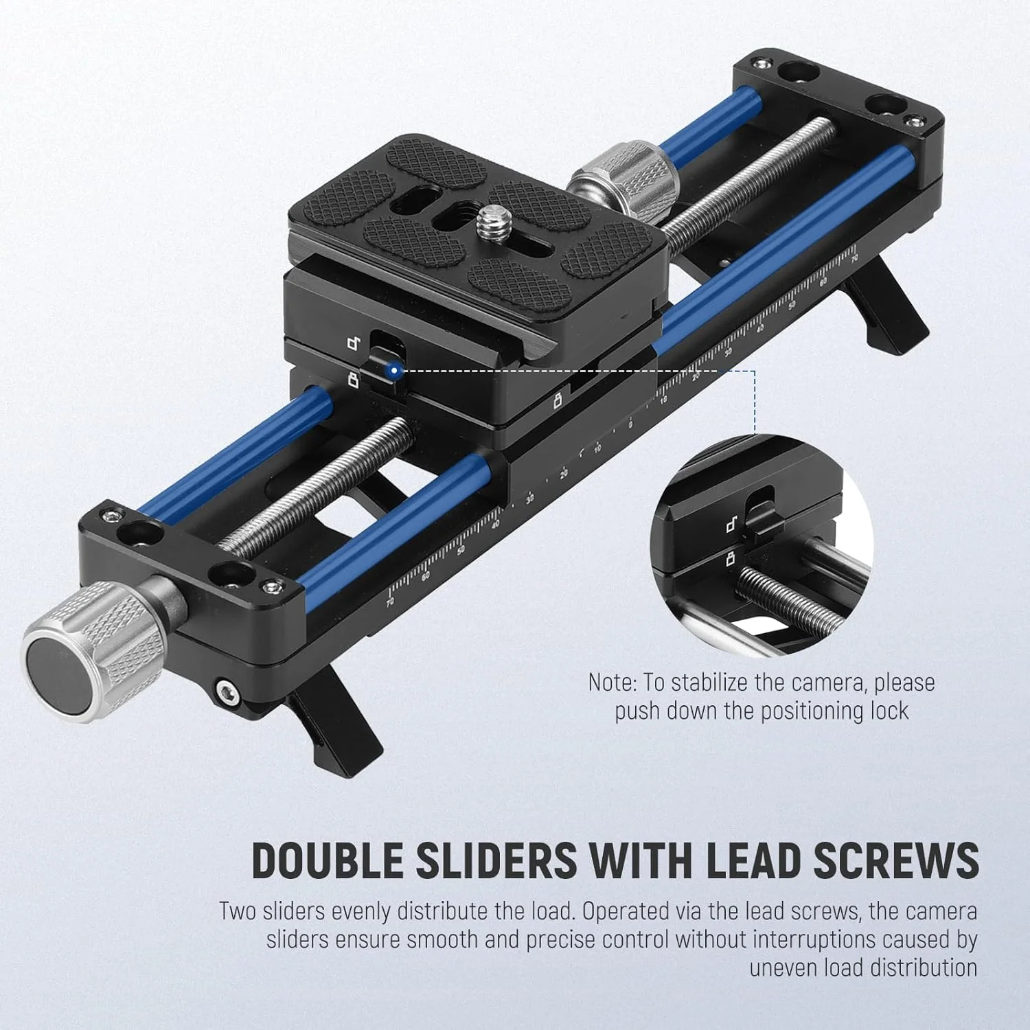 ریل فوکوس ماکرو 140 میلی‌متری NEEWER، اسلایدر ریل ماکرو با چرخش 360 درجه، قفل 4 جهته، پایه‌های جمع‌شونده، صفحه QR از نوع Acra، پیچ 1/4 و 3/8 اینچ برای عکاسی ماکرو و نمای نزدیک، GM-MP2