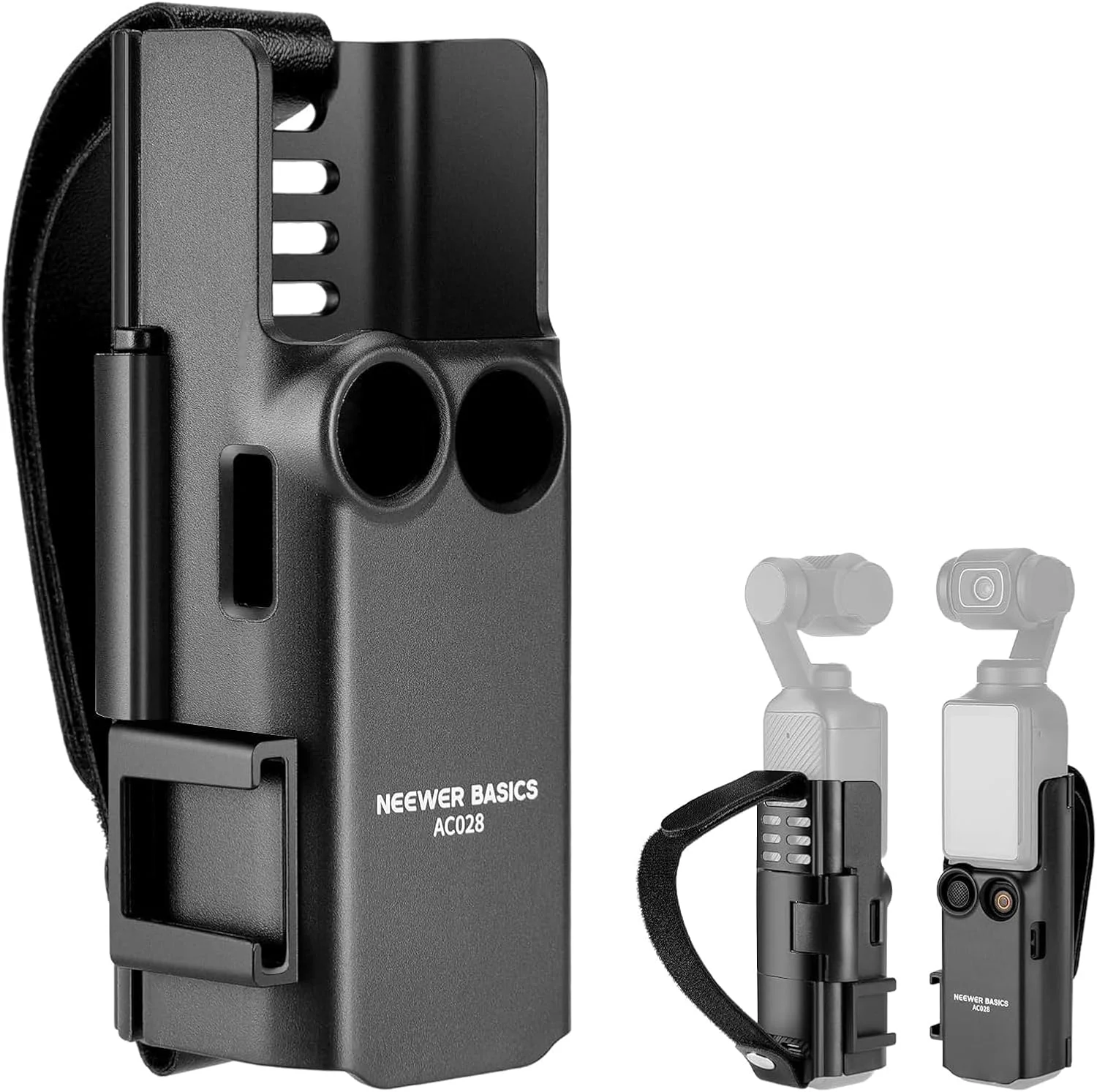 کیف محافظ پایه NEEWER با بند دستی، سازگار با DJI Osmo Pocket 3، لوازم جانبی Pocket 3 Creator Combo، دسته توسعه، قاب توسعه محفظه، کفشک سرد، پورت Type C، اسلات کارت SD