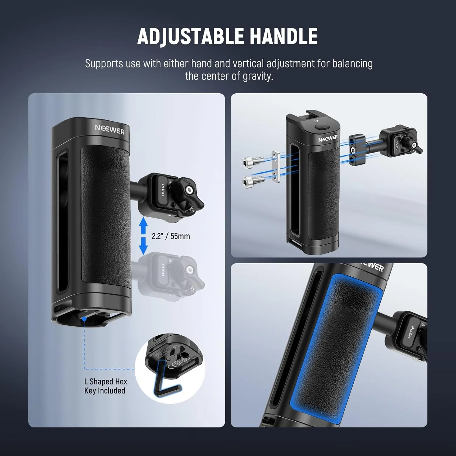 دسته جانبی با رهاسازی شاتر از راه دور بلوتوثی NEEWER، کفشک سرد، شارژ USB C، دستگیره کانتوری برای قفس تلفن سازگار با iPhone 16 Pro Max 15 Pro Max S24 Ultra، PA005E PRO دسته جانبی با رهاسازی شاتر از راه دور بلوتوثی NEEWER، کفشک سرد، شارژ USB C، دستگیره کانتوری برای قفس تلفن سازگار با iPhone 16 Pro Max 15 Pro Max S24 Ultra، PA005E PRO