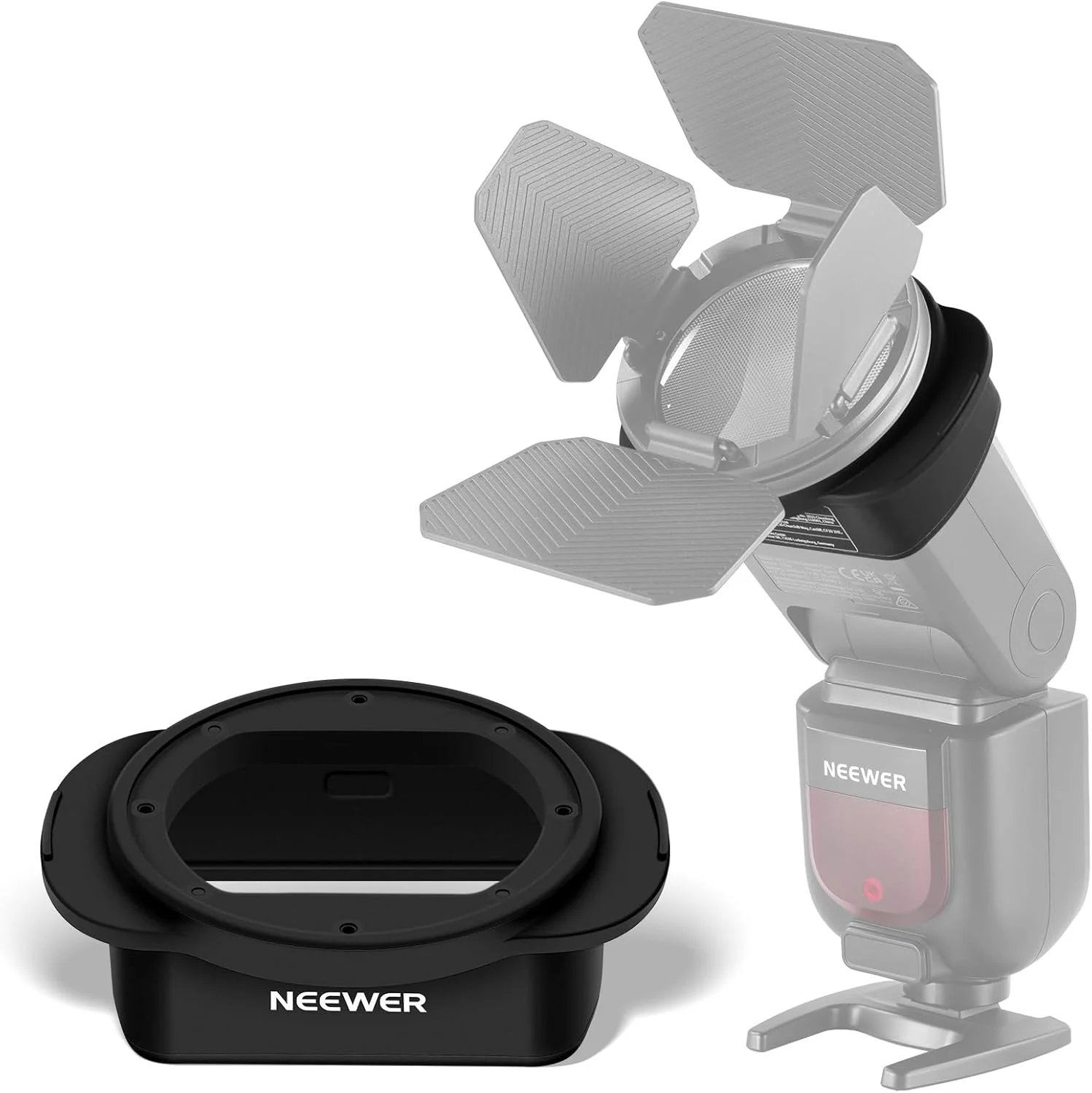 حلقه آداپتور سر فلاش مربعی سیلیکونی NEEWER SFR2 برای فلاش‌های مربعی Z760 NW760 NW700 NW620 NW635II TT560 و کیت لوازم جانبی فلاش گرد مغناطیسی CRM2 و دیفیوزر گنبدی M12