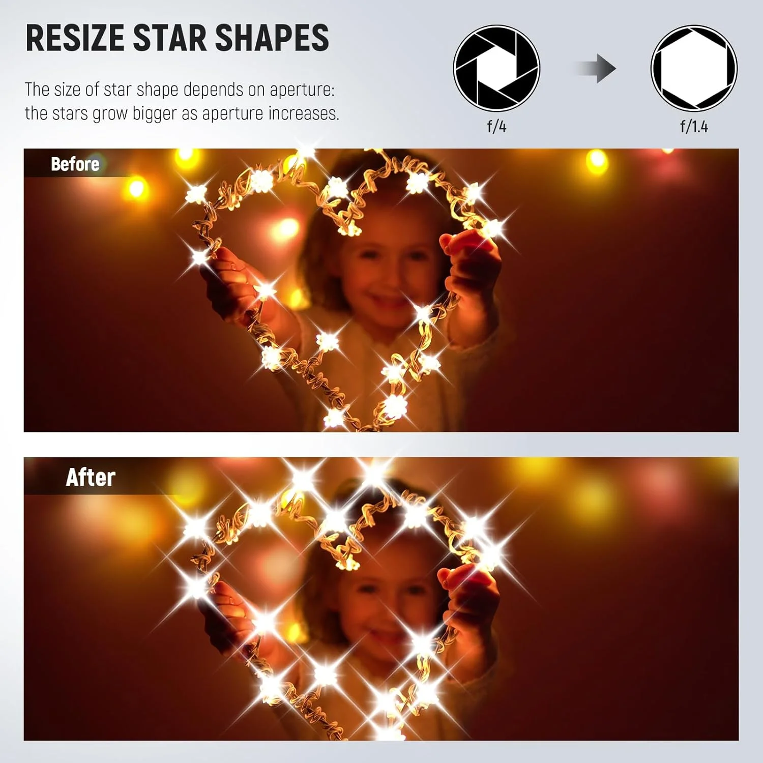 فیلتر ستاره ای 82 میلی متری NEEWER، مجموعه 3 عددی، فیلتر جلوه ستاره ای متقاطع قابل تنظیم (4، 6، 8 نقطه) با قاب آلیاژ آلومینیوم فوق العاده نازک، HD بدون گوشه تاریک با پوشش نانو دو طرفه