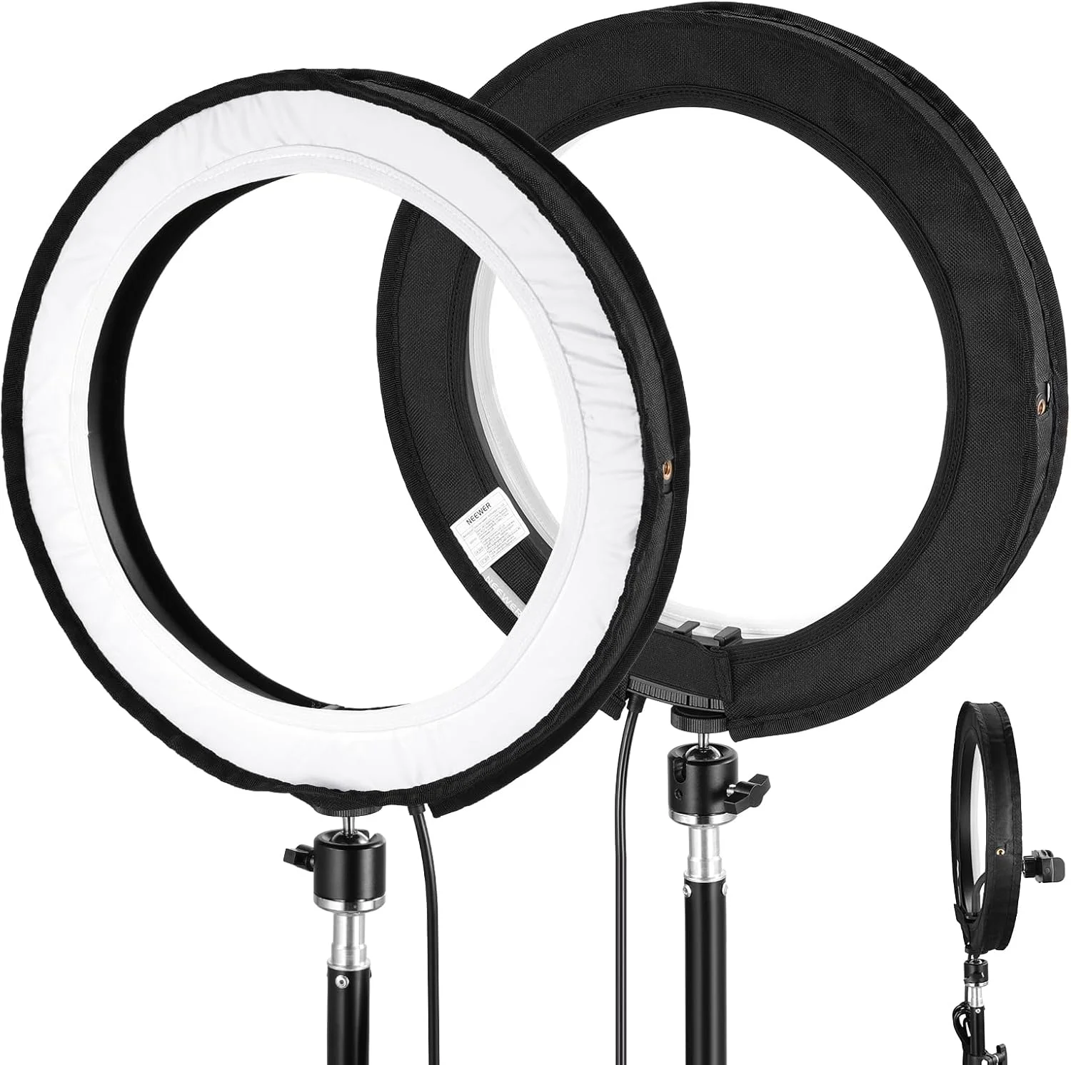 دیفیوزر رینگ لایت NEEWER NS008 12 اینچی برای RH12B RH12C، سفید، USB، نور مداوم دوربین