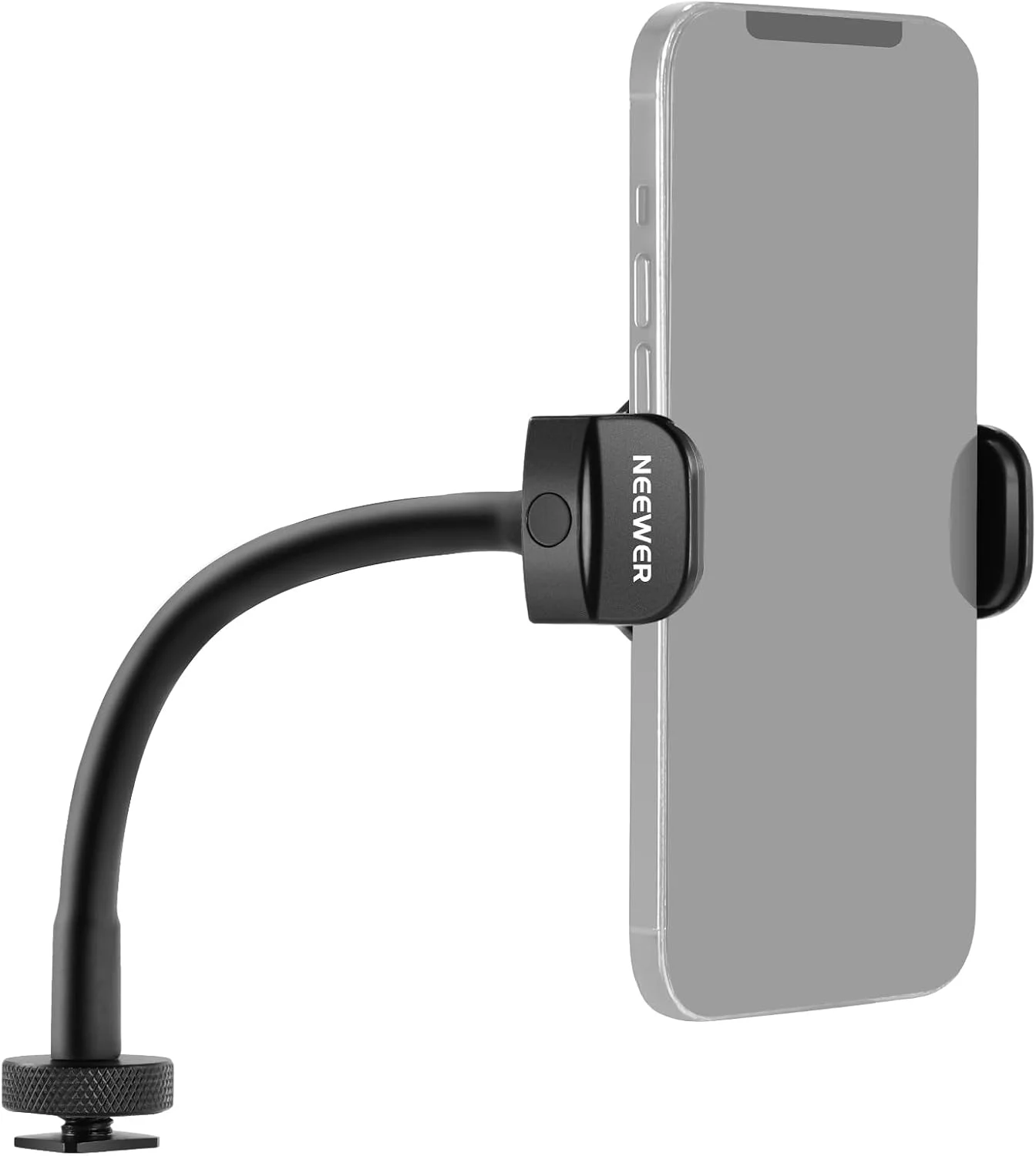نگهدارنده انعطاف پذیر گوشی NEEWER با کفشک سرد برای رینگ لایت، چراغ ویدئویی LED، گیره تلفن همراه 360 درجه 6.5-9.5 سانتی متر، سازگار با آیفون 15 پرو مکس گلکسی S24 اولترا هواوی، SP-09