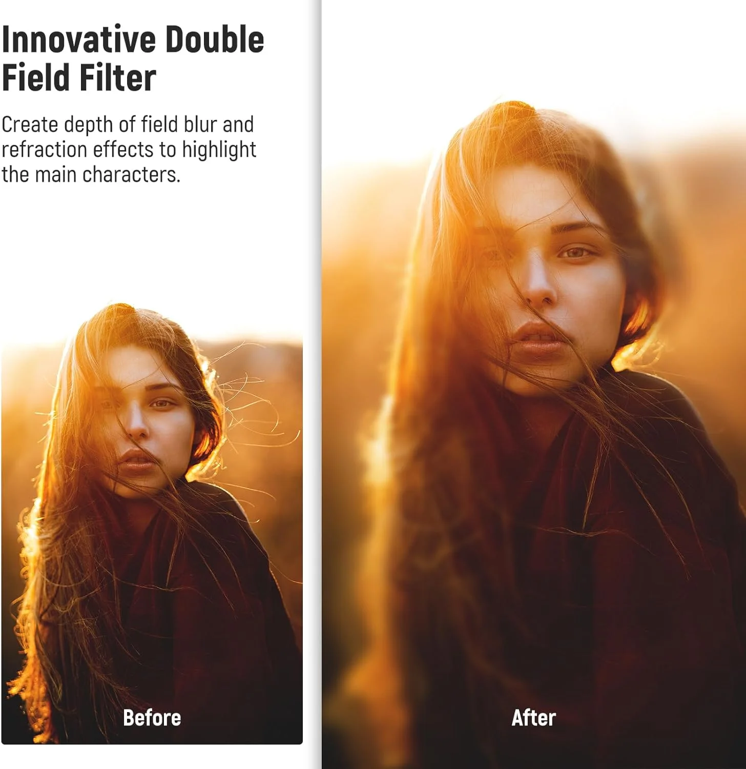 فیلتر اثر دیوپتر شکاف میدان مرکزی 82 میلی‌متری NEEWER، منشور خطی شیشه نوری K9 با قاب آلومینیومی، لوازم جانبی لنز دوربین با اثر رنگ تکراری پیش زمینه تار