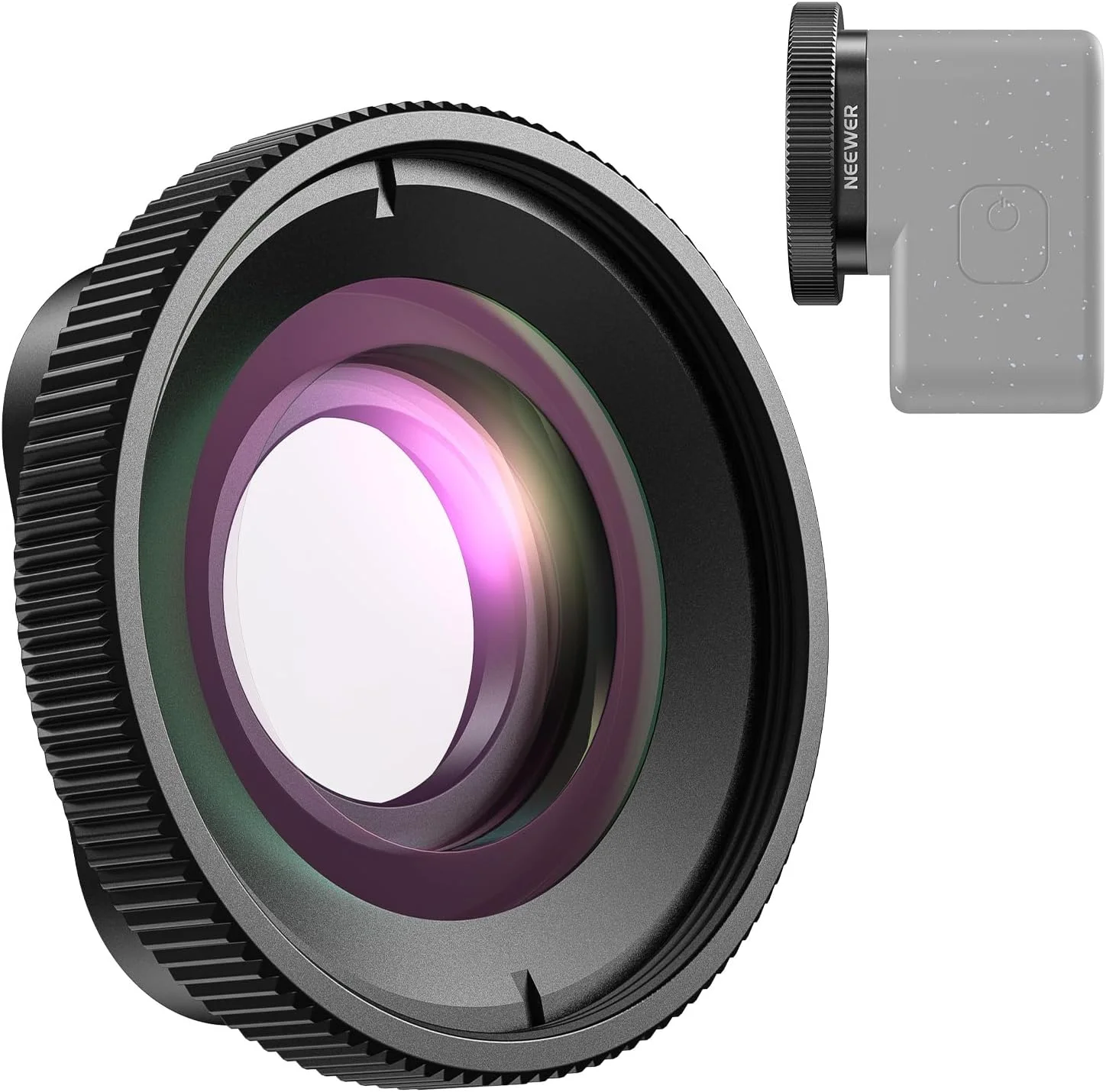 لنز ماکرو بزرگنمایی 2 برابری NEEWER با فاصله کانونی 7-10 سانتی متر، سازگار با دوربین های اکشن GoPro Hero 13 12 11 10 9 مدل LS-65 (غیر ضد آب)