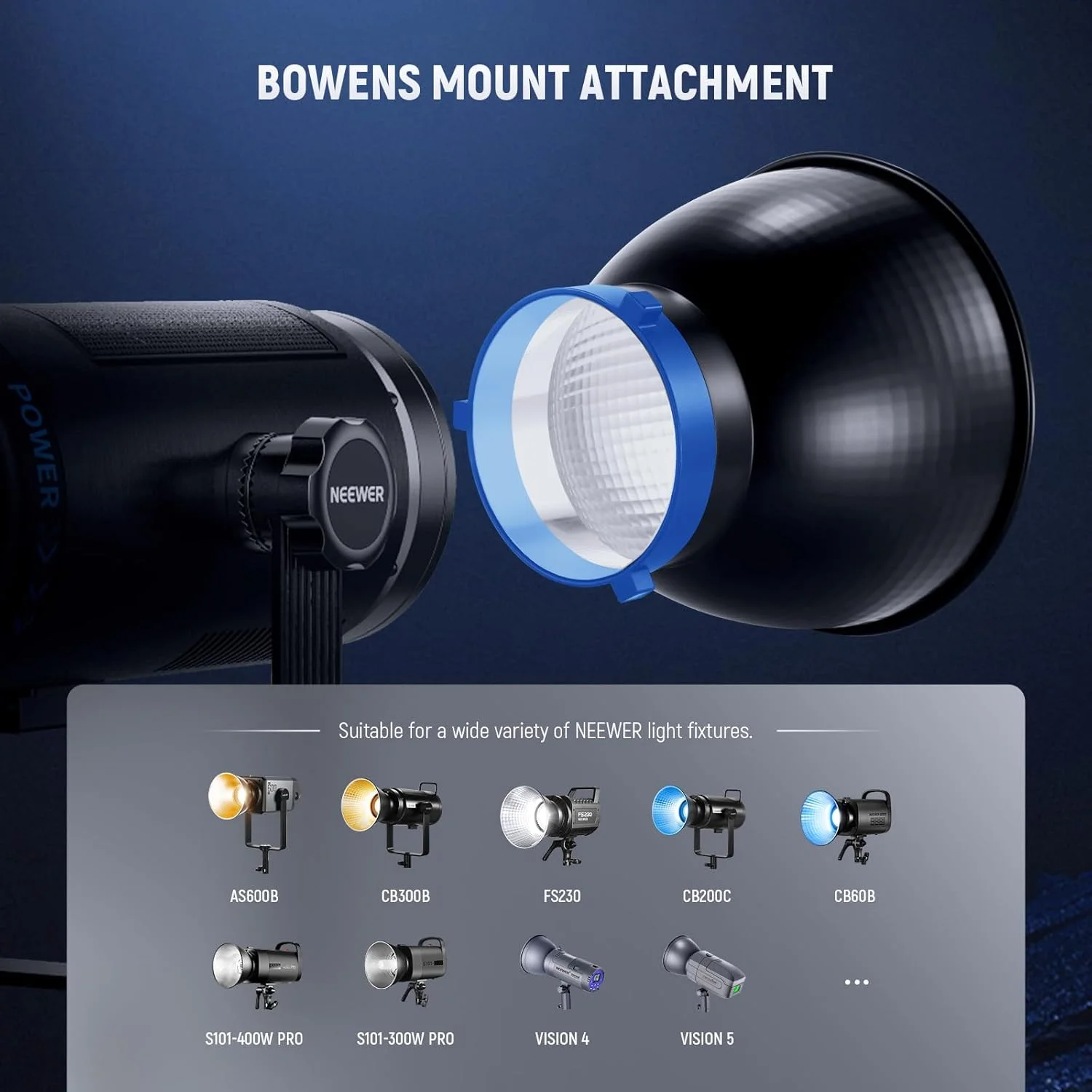 دیفیوزر رفلکتور استاندارد طرح پولک ماهی نیوئر RF1 با مانت بوئنز، 18 سانتی متر، مناسب برای نورهای ویدیویی LED و فلاش استودیویی