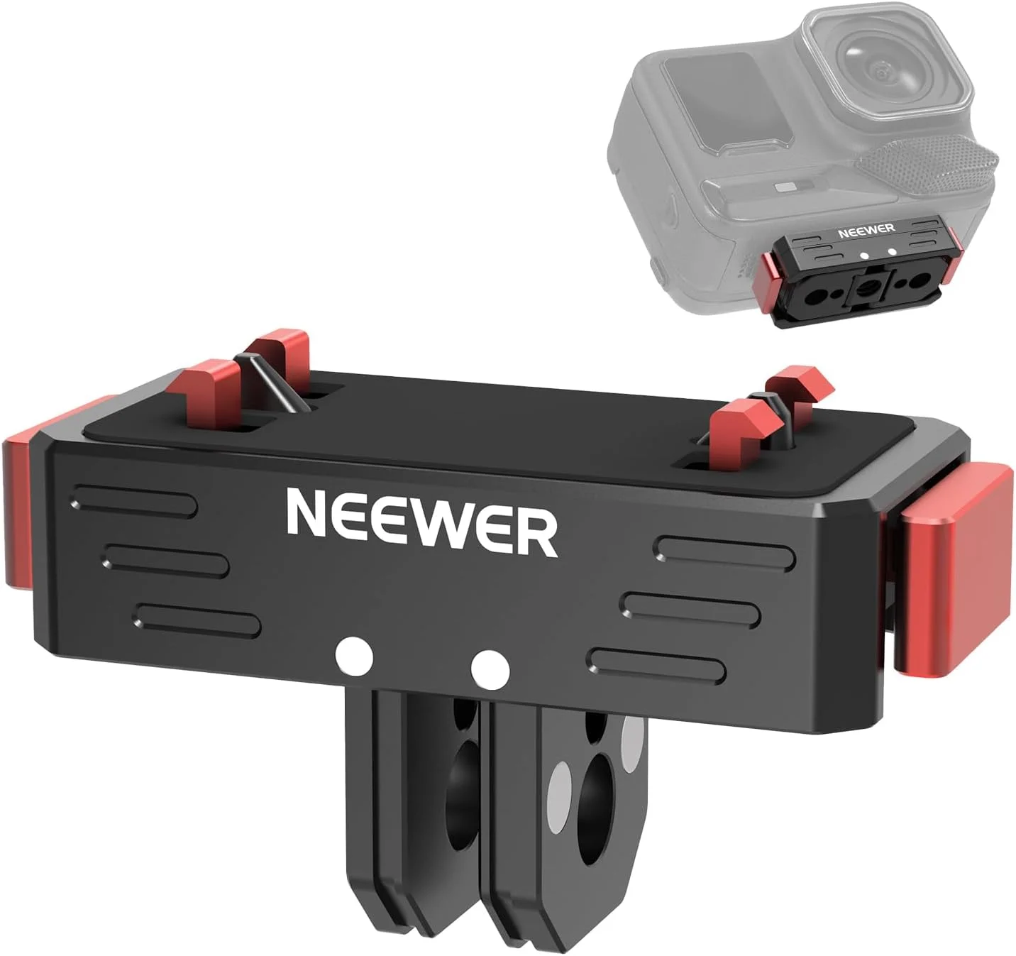 پایه اتصال سریع NEEWR Ace Pro 2 سازگار با Insta360 AcePro AcePro2، آداپتور دوربین مغناطیسی با رزوه 1/4 اینچ، پایه 2 شاخه سازگار با لوازم جانبی دوربین اکشن، GP-87