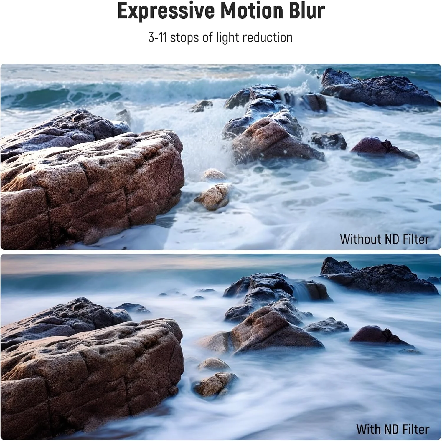 فیلتر کاهنده نور متغیر 67 میلی‌متری NEEWER (ND8-2000)، رنگ واقعی و توقف سخت، فیلتر لنز چگالی خنثی محدود قابل تنظیم 3-11 استاپ برای دوربین‌های DSLR بدون آینه، شیشه نوری چند لایه، قاب آلومینیومی باریک